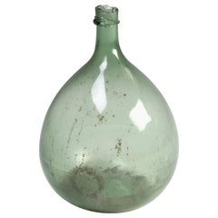 Antique French Demijohn or Carboy Large Glass Bottle