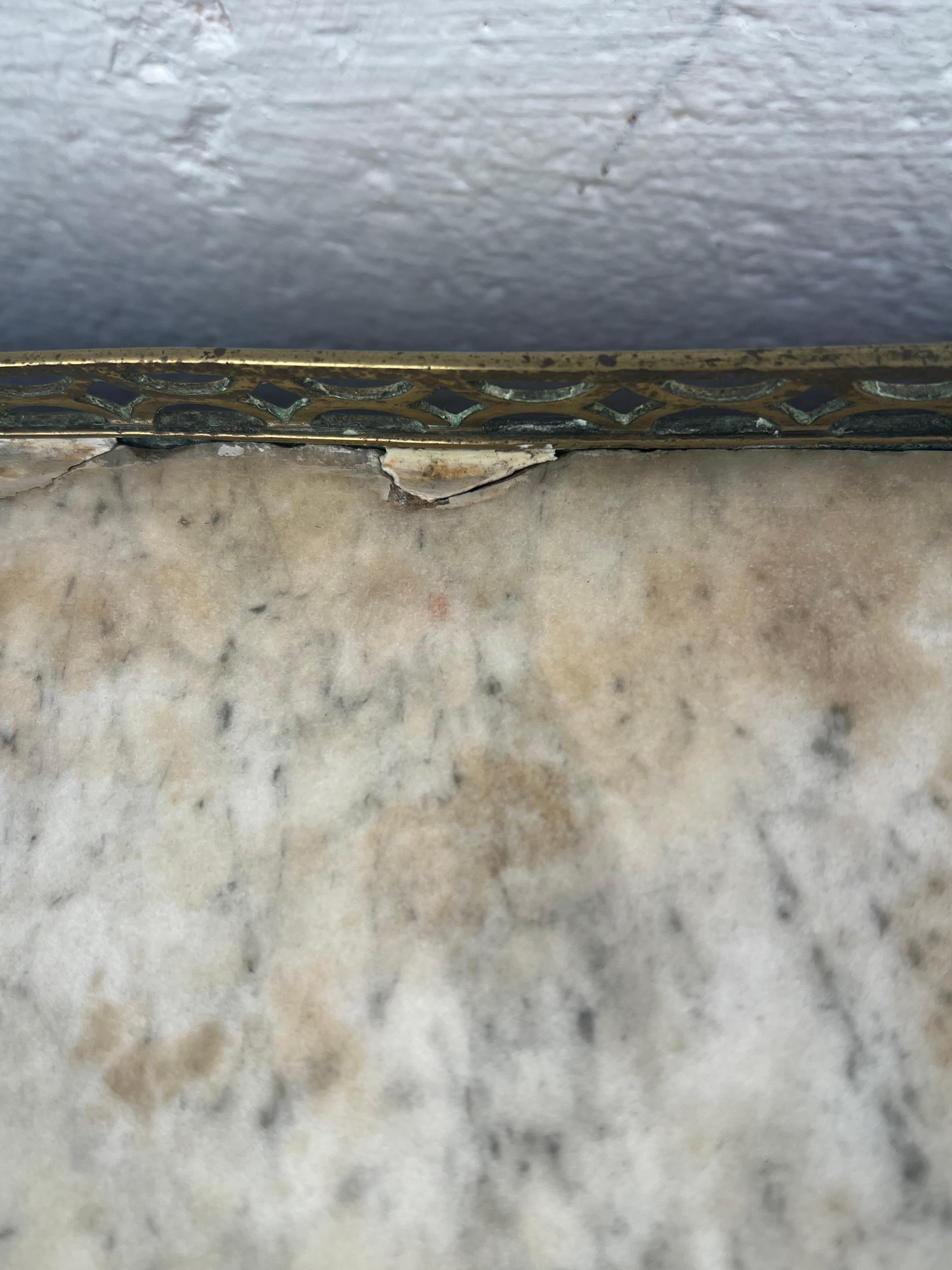 Antique French Demilune Marble Top Table For Sale 5