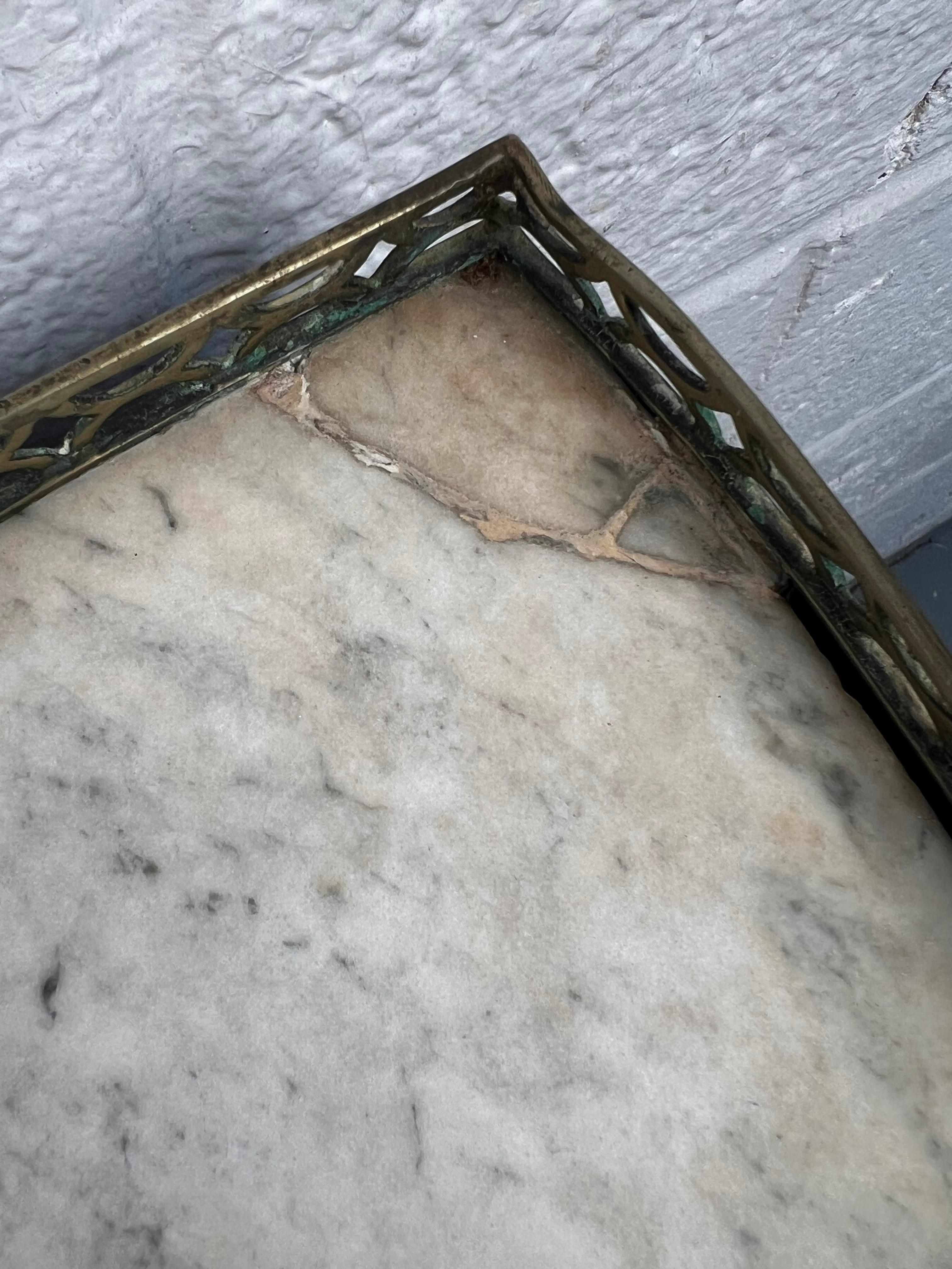 Antique French Demilune Marble Top Table For Sale 6