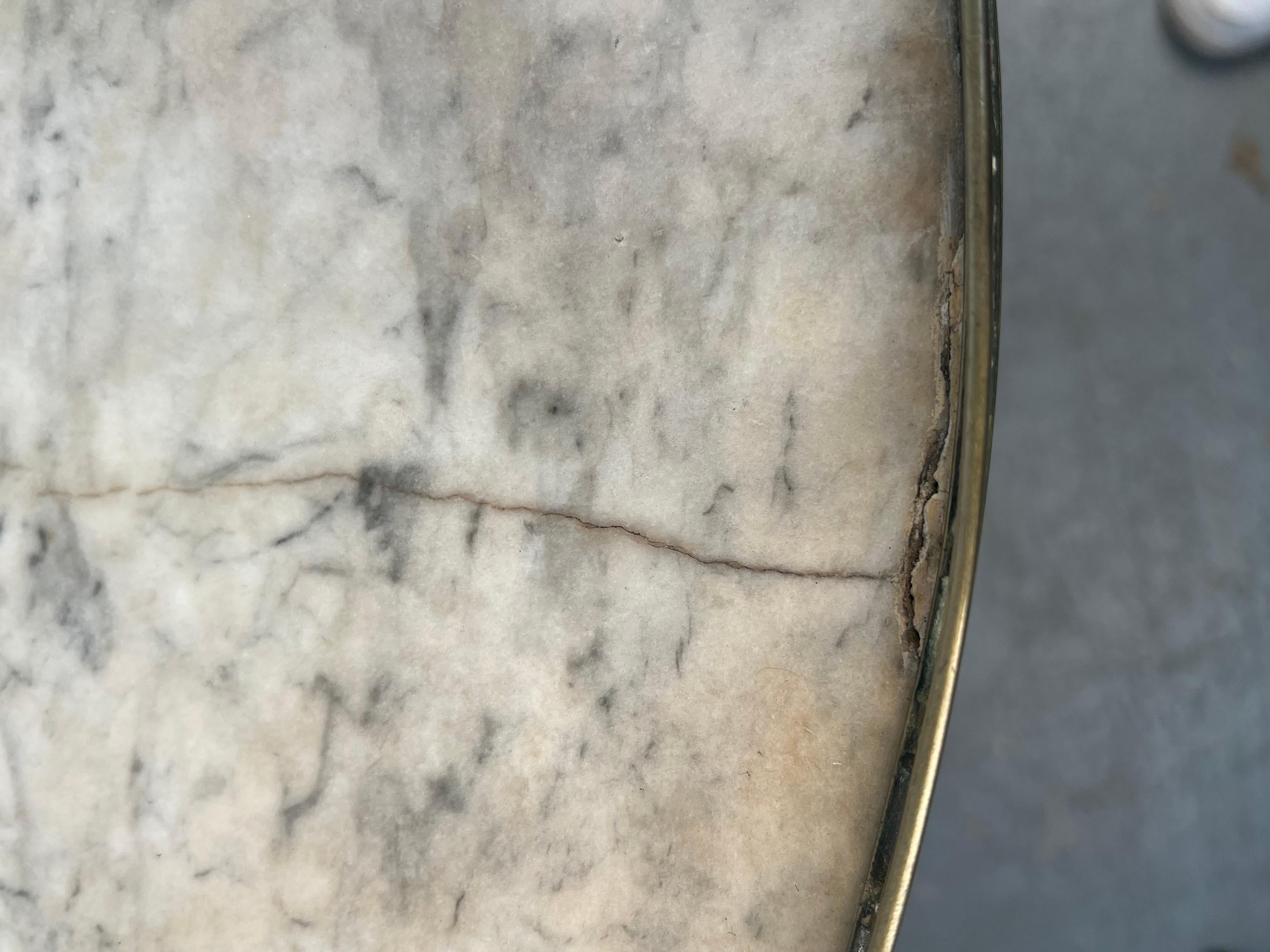 Antique French Demilune Marble Top Table For Sale 7