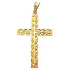 Antique French Design 18kt Yellow Gold Cross