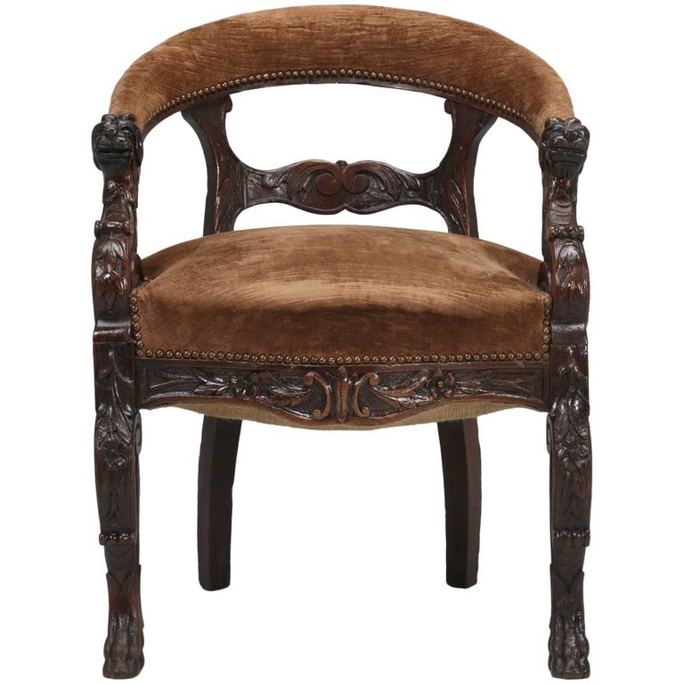 Antique French Desk Chair, circa Late 1800s at 1stDibs