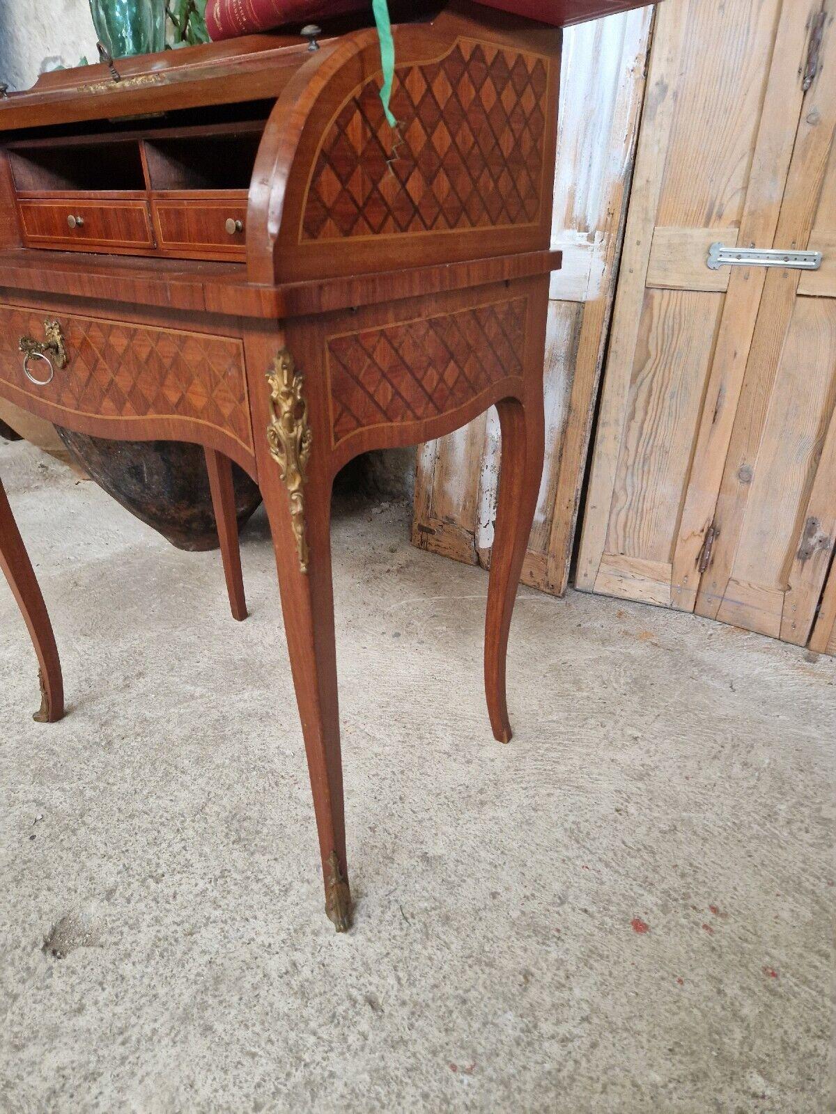 Antique French Desk Louis XV Style Cylinder Bureau de Dam 1