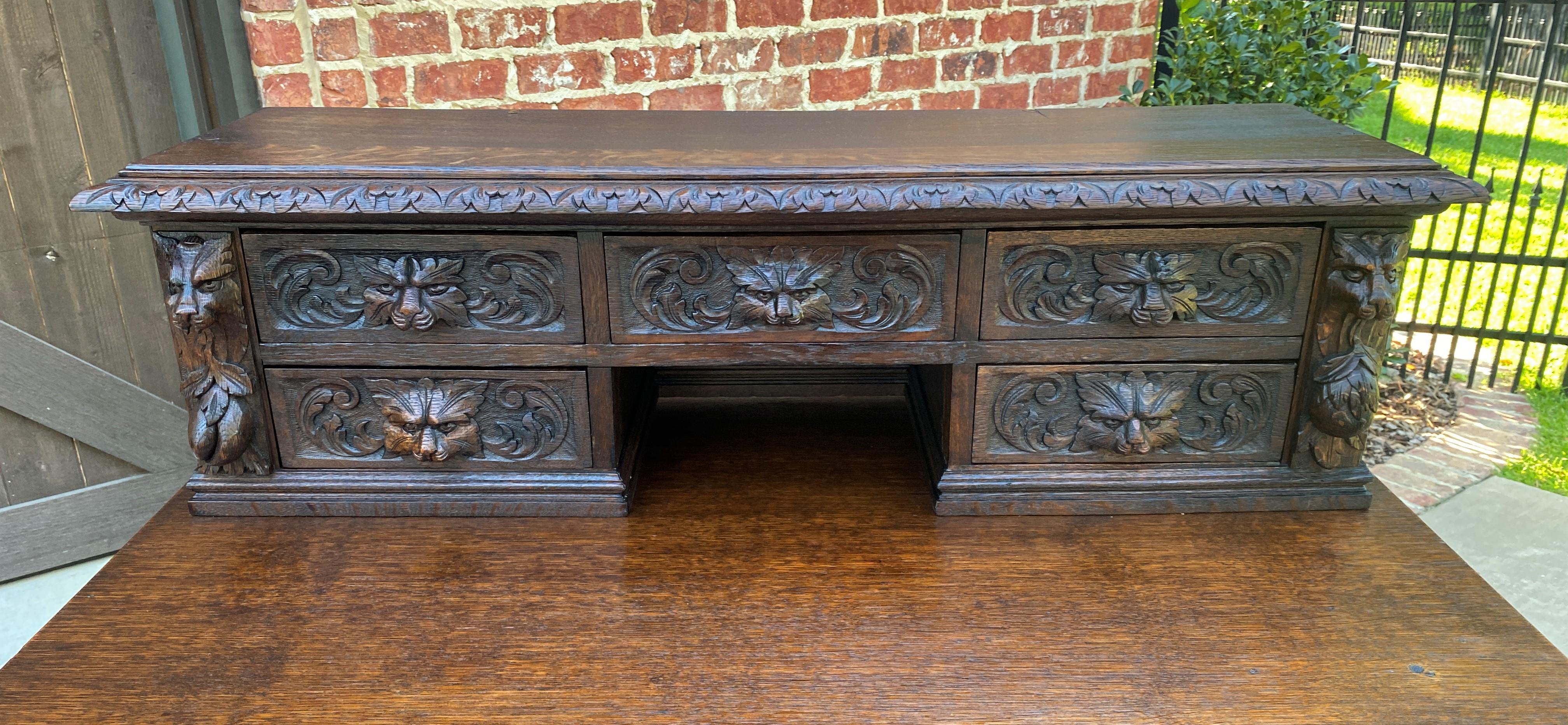 Antique French Desk Office Library Desk Barley Twist Renaissance Revival Oak 19C 4