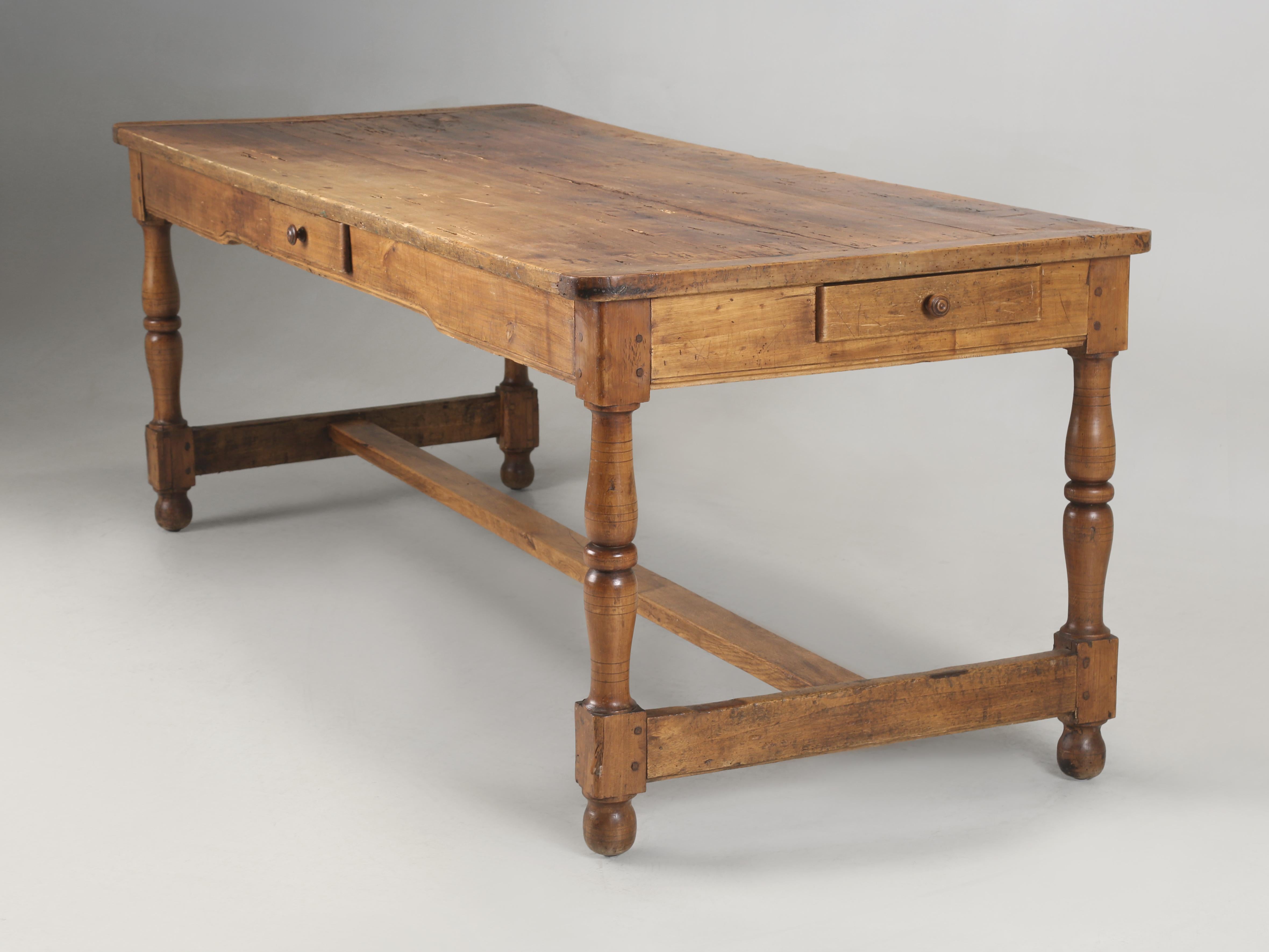 Hand-Crafted Antique French Desk or Dining Table Collection of Noted Interior Designer c1800s For Sale