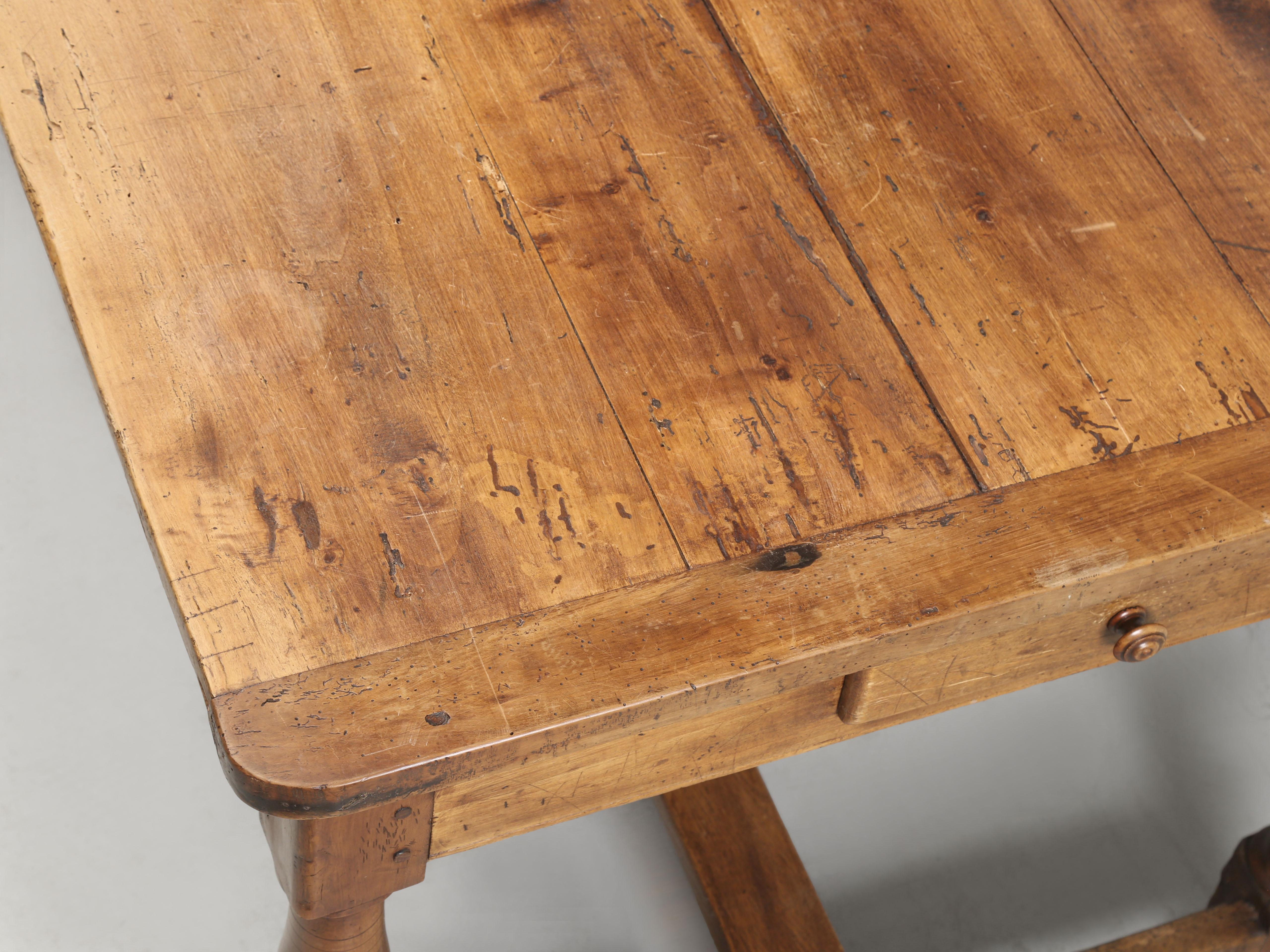 Cherry Antique French Desk or Dining Table Collection of Noted Interior Designer c1800s For Sale