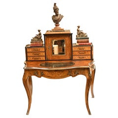 Antique French Desk Walnut Bonheur De Jour, 1840