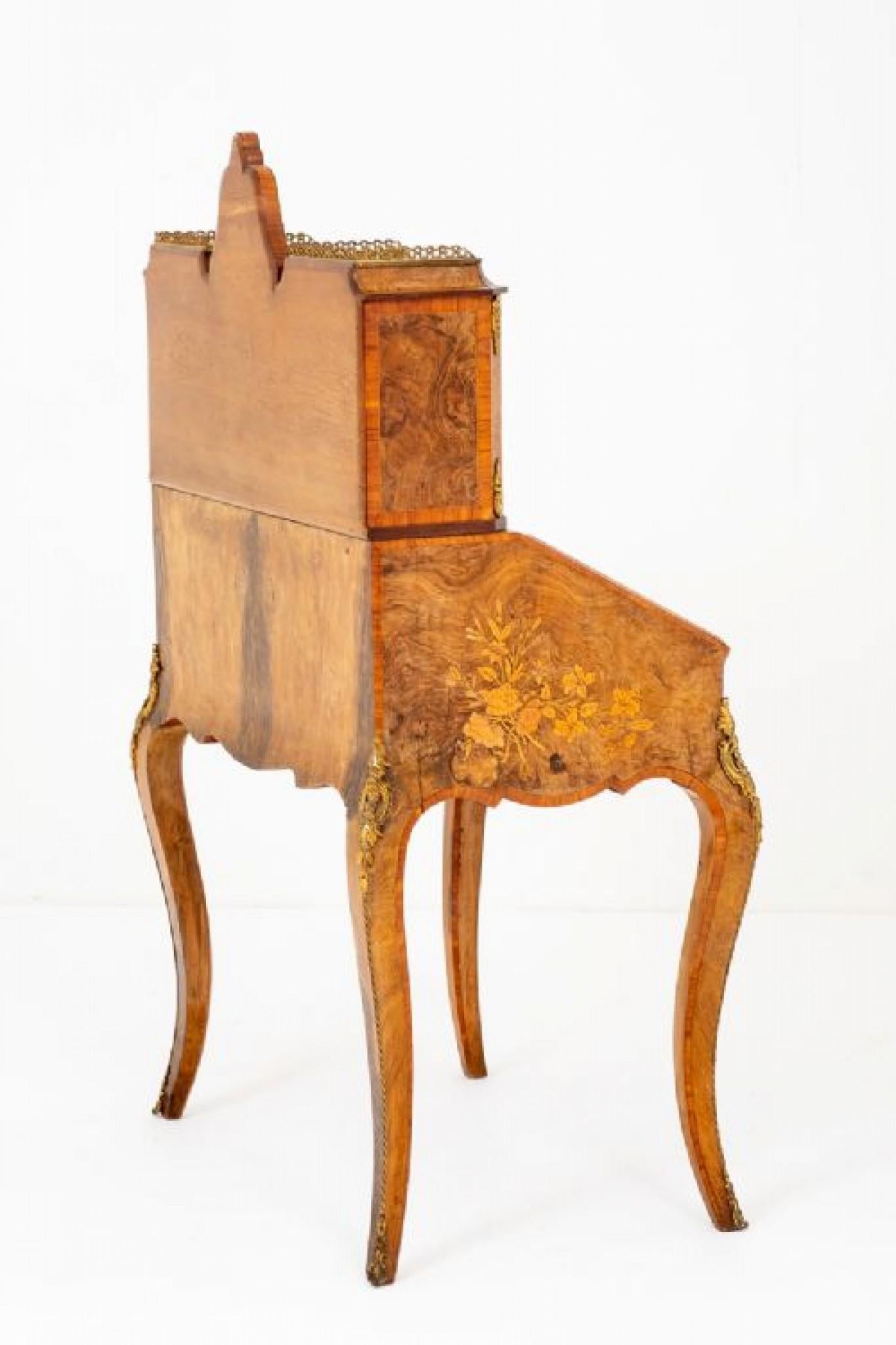 Mid-19th Century Antique French Desk, Walnut Bonheur De Jour, 1860 For Sale