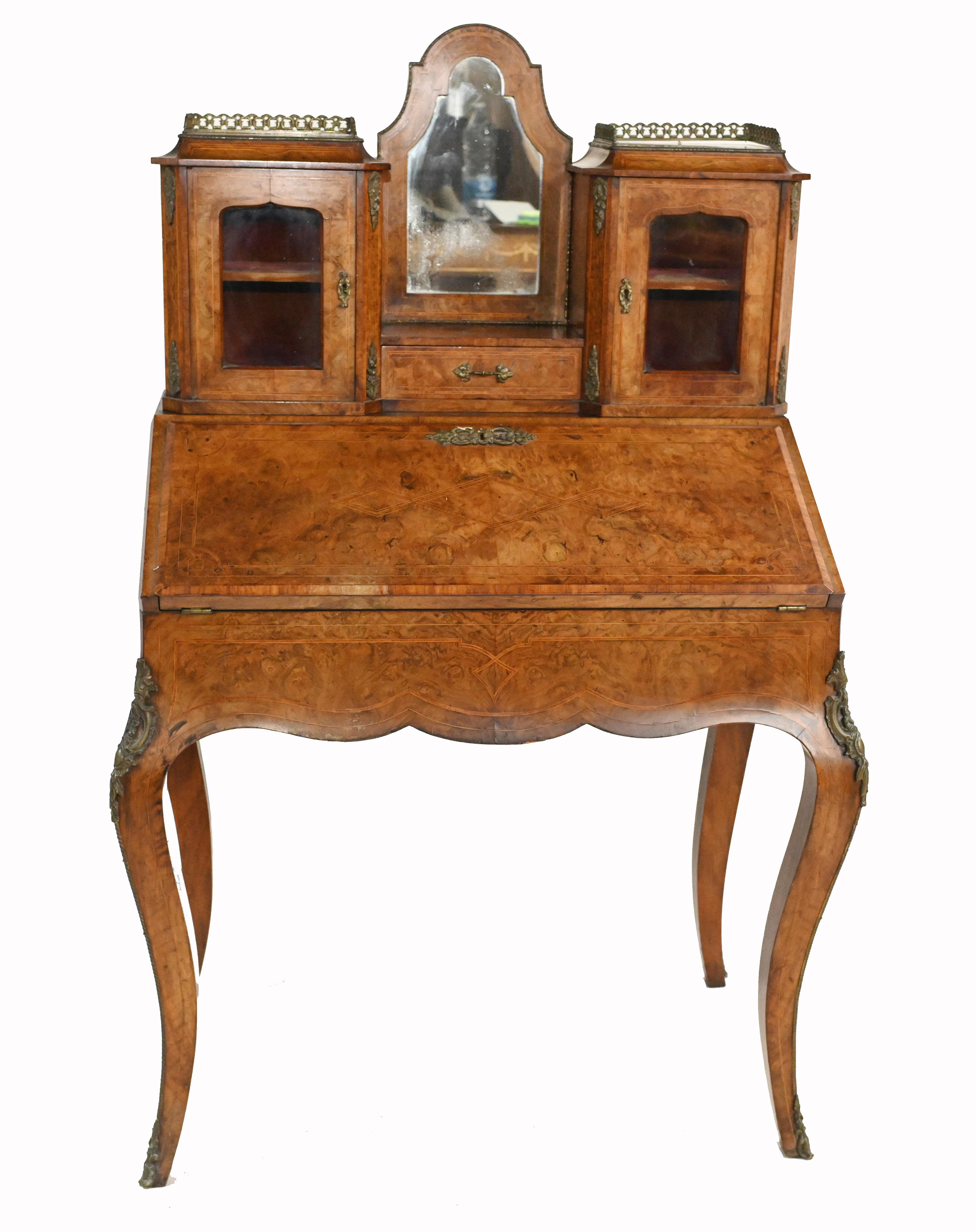 -Gorgeous French antique bonheur du jour desk
- We date this to circa 1880
- Hand crafted from walnut this really is a museum quality collectors piece
- Offered in great condition, ready for home use right away
- Please let us know if you would