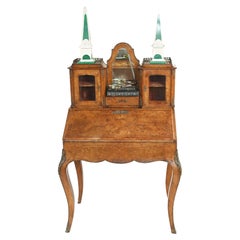 Antique French Desk, Walnut Bonheur De Jour Ladies Desk circa 1880