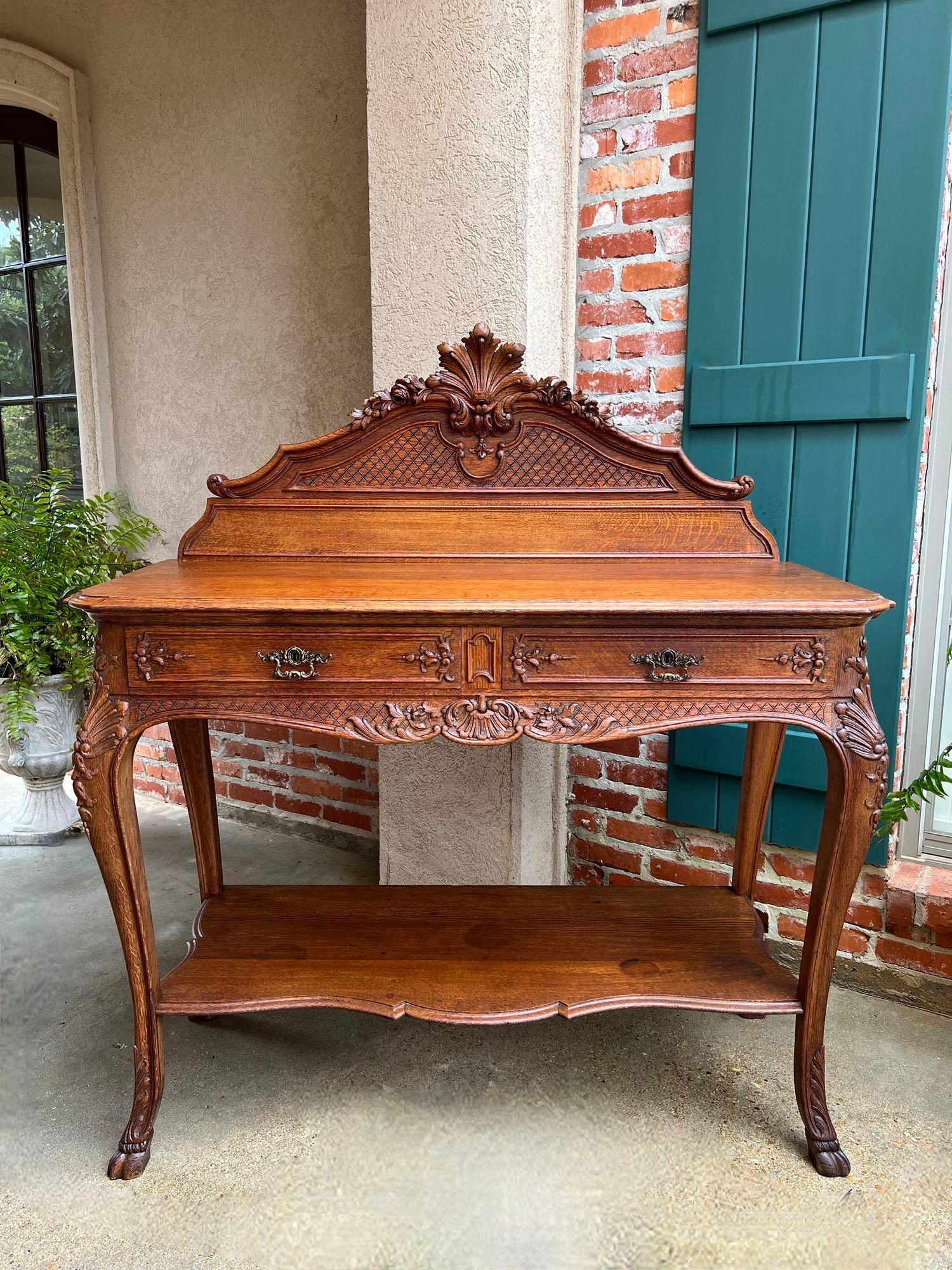 Antikes französisches Dessert-Serviergeschirr- Sideboard aus geschnitzter Tigereiche im Louis-XV-Stil, um 1890 im Angebot 5