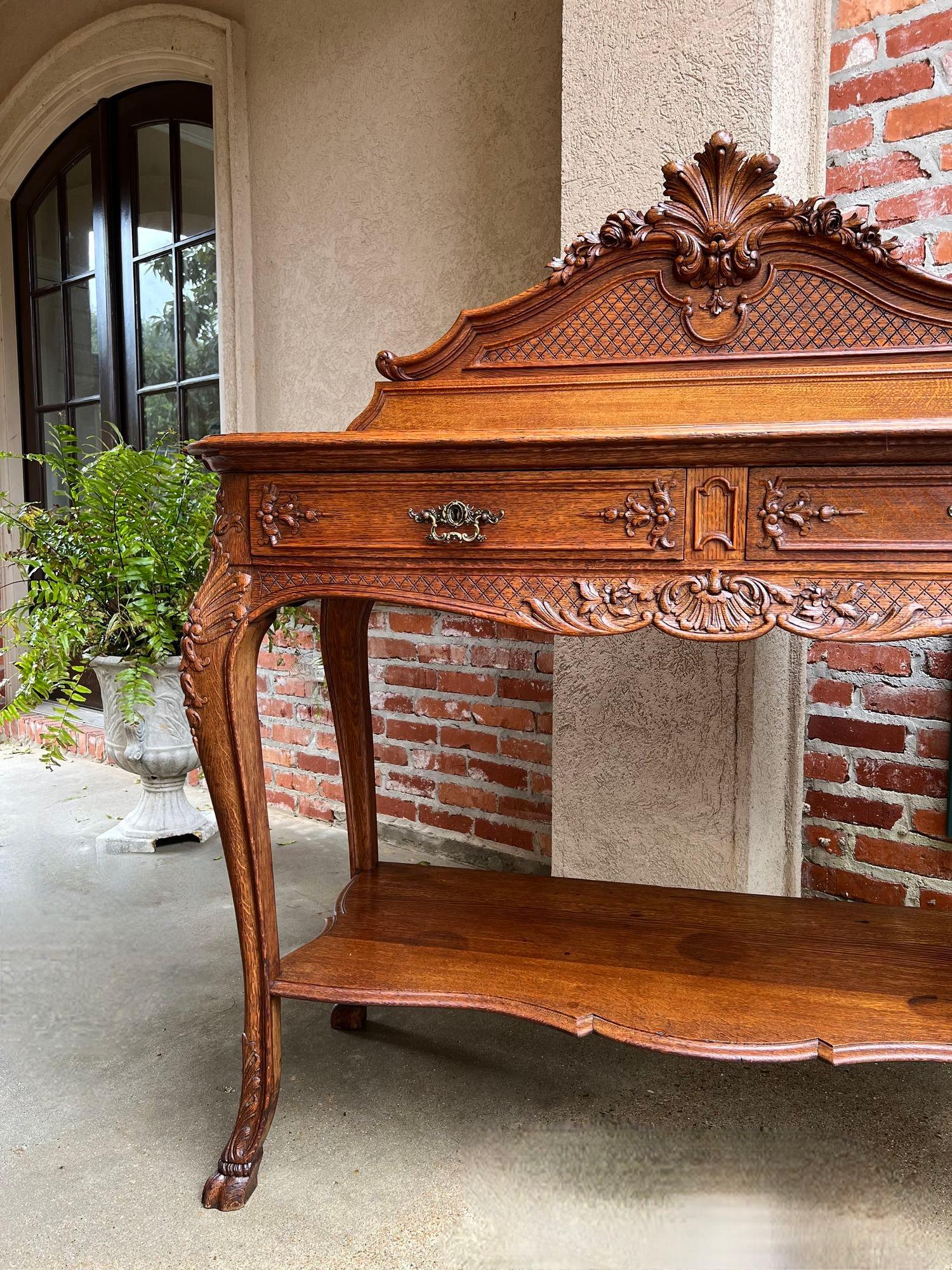 Antikes französisches Dessert-Serviergeschirr- Sideboard aus geschnitzter Tigereiche im Louis-XV-Stil, um 1890 im Angebot 6