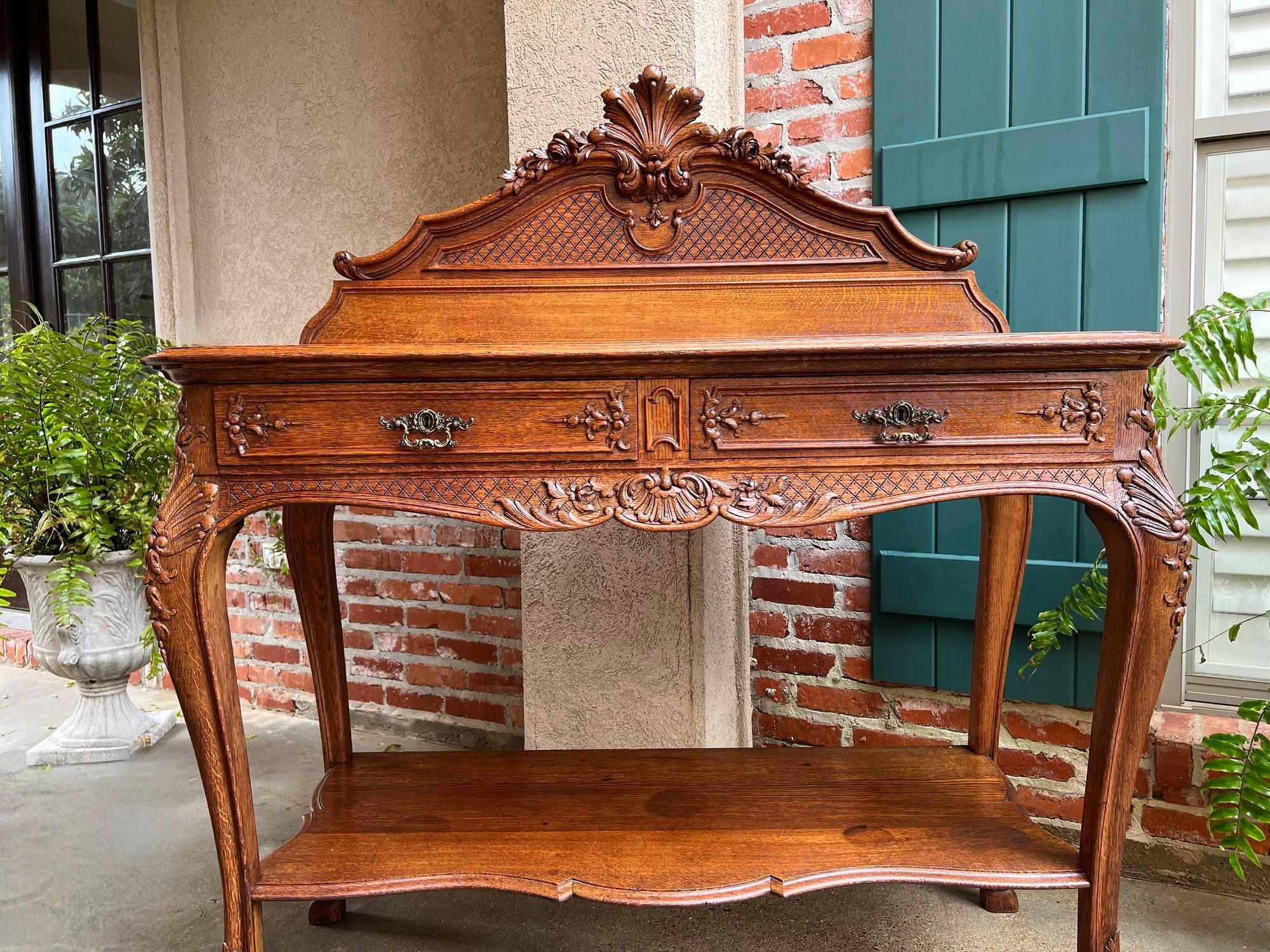 Antikes französisches Dessert-Serviergeschirr- Sideboard aus geschnitzter Tigereiche im Louis-XV-Stil, um 1890 im Angebot 7