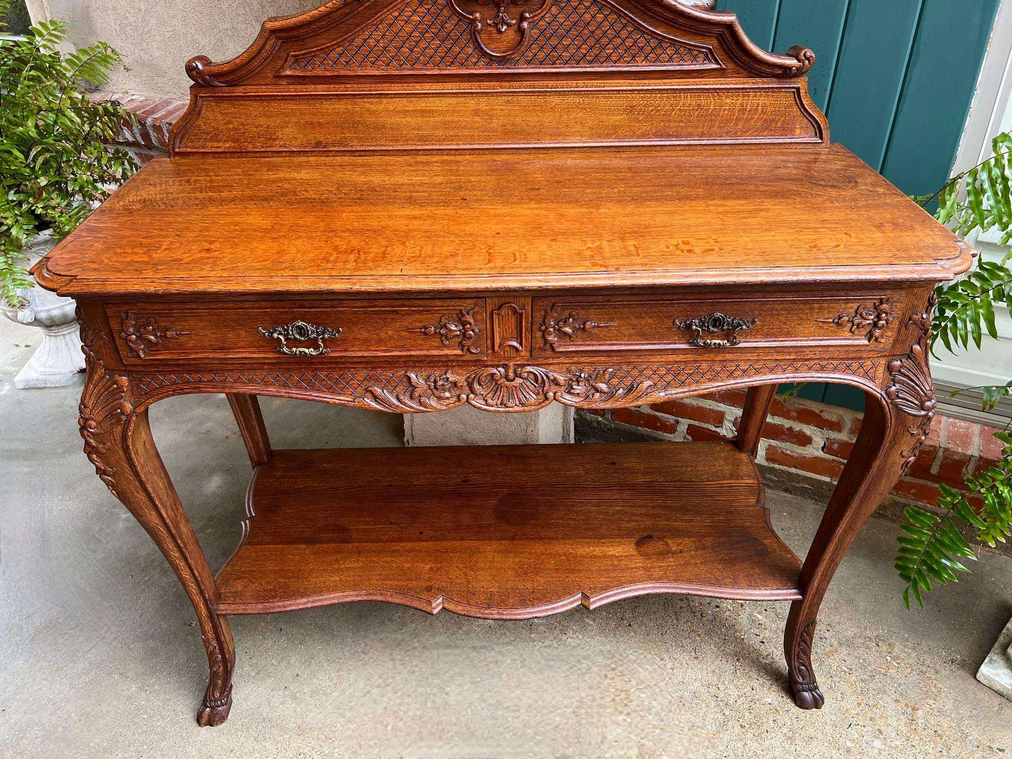 Antikes französisches Dessert-Serviergeschirr- Sideboard aus geschnitzter Tigereiche im Louis-XV-Stil, um 1890 im Angebot 8