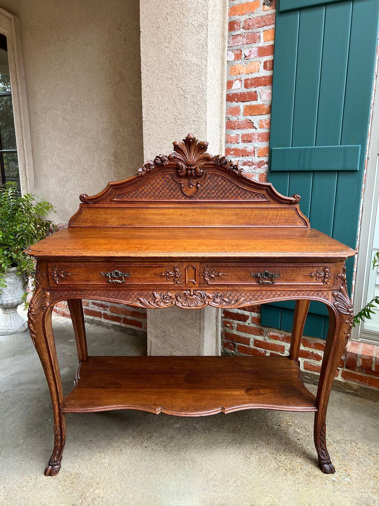 Antikes französisches Dessert-Serviergeschirr- Sideboard aus geschnitzter Tigereiche im Louis-XV-Stil, um 1890 (Louis XV.) im Angebot