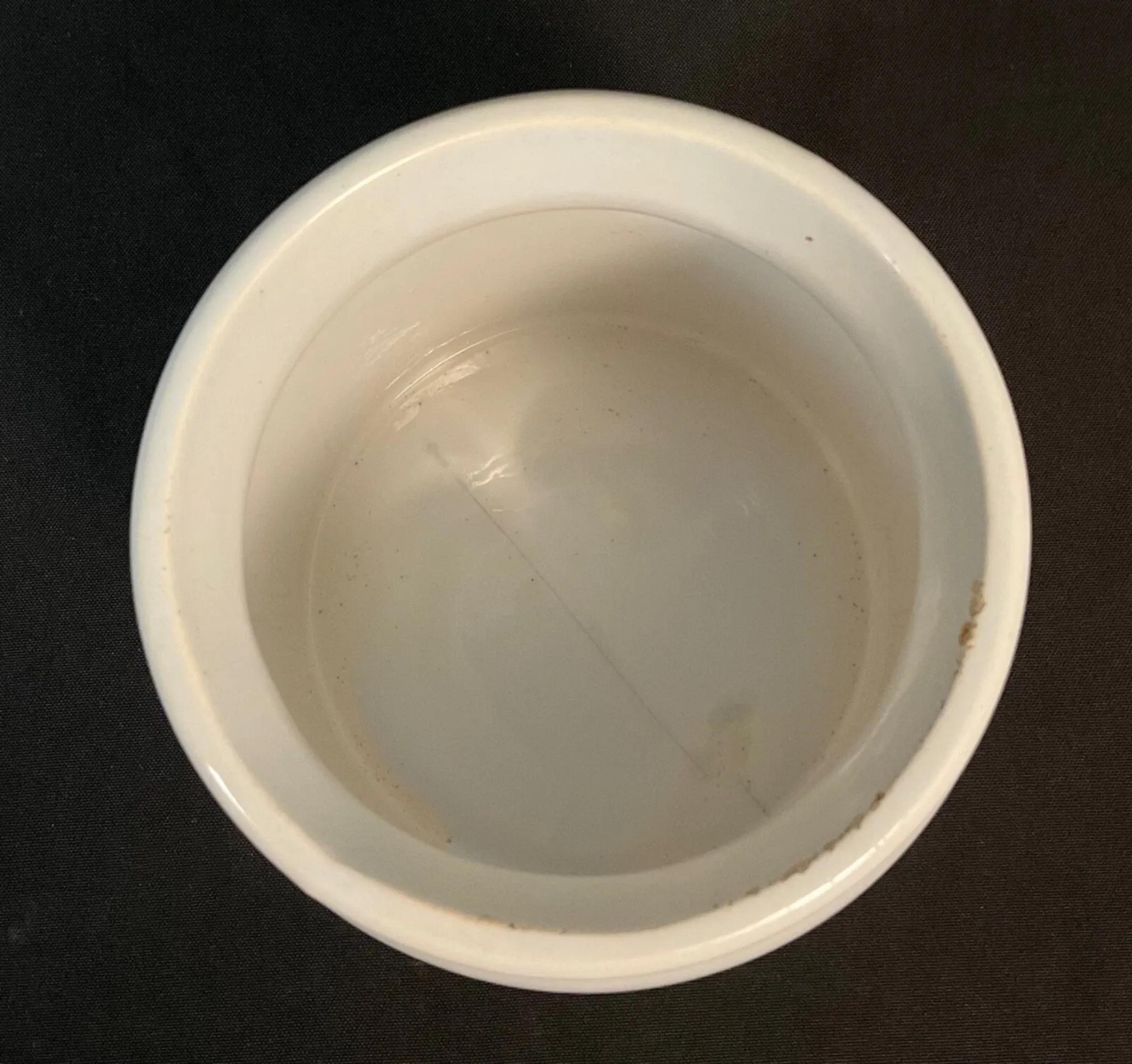 Antique French Desvres Fayence Olive Topf, handgemalte Landhausstil - 2Y614 im Angebot 1