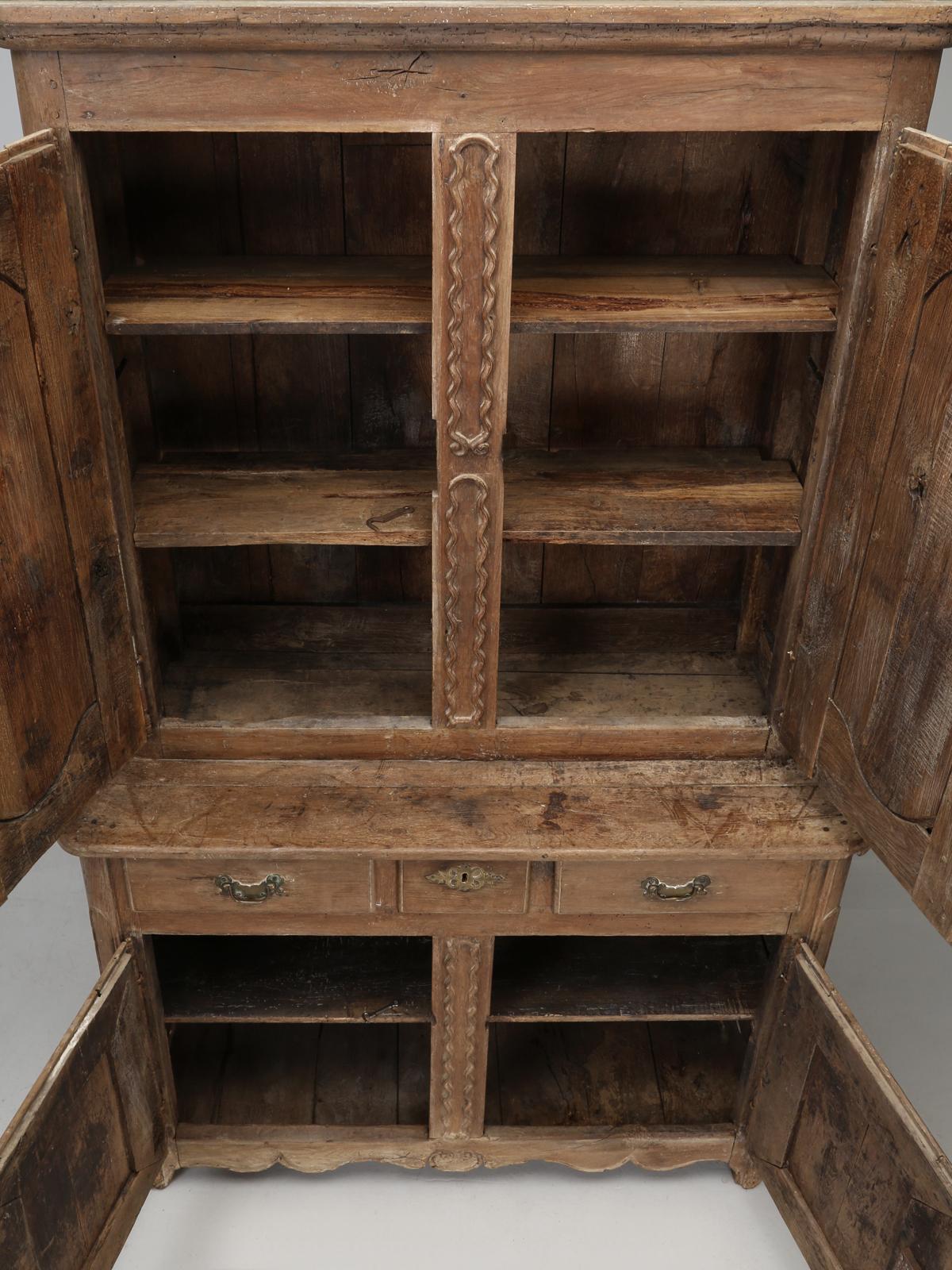 Antique French Deux Corp 'Cupboard' in Original Finish from Chateau Unrestored For Sale 9