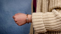 Antique French Bracciale con diamanti in oro rosa 18k