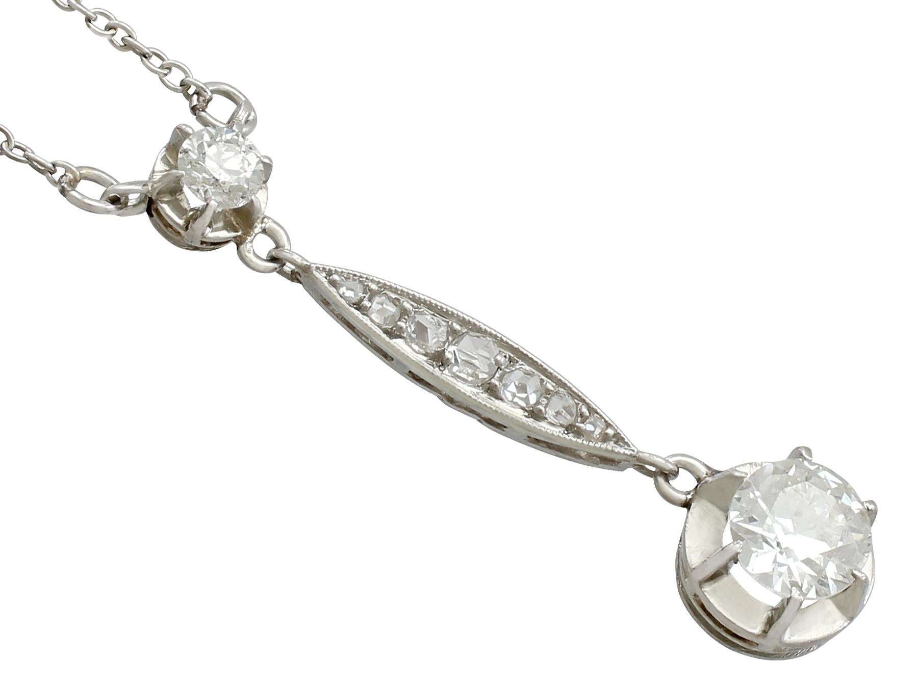 Antique French Diamond and Platinum Necklace In Excellent Condition In Jesmond, Newcastle Upon Tyne