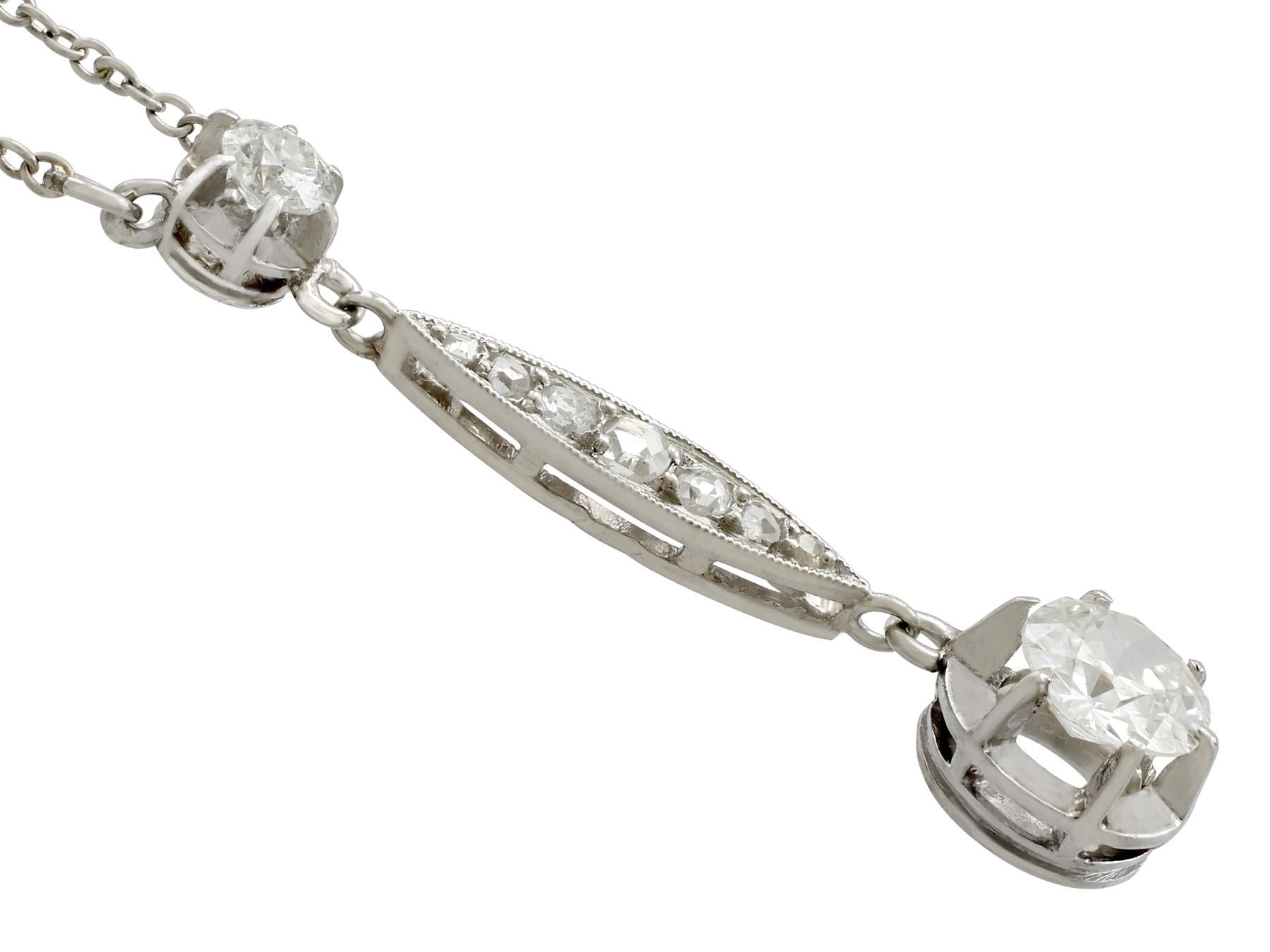 Women's or Men's Antique French Diamond and Platinum Necklace