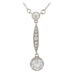 Antique French Diamond and Platinum Necklace