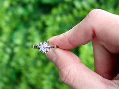 French 1920s Diamond and Platinum Solitaire Engagement Ring