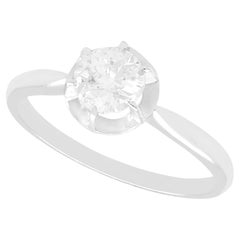 Antique French Diamond and Platinum Solitaire Ring