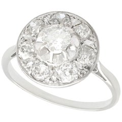 Antique French Diamond and White Gold Cocktail Ring