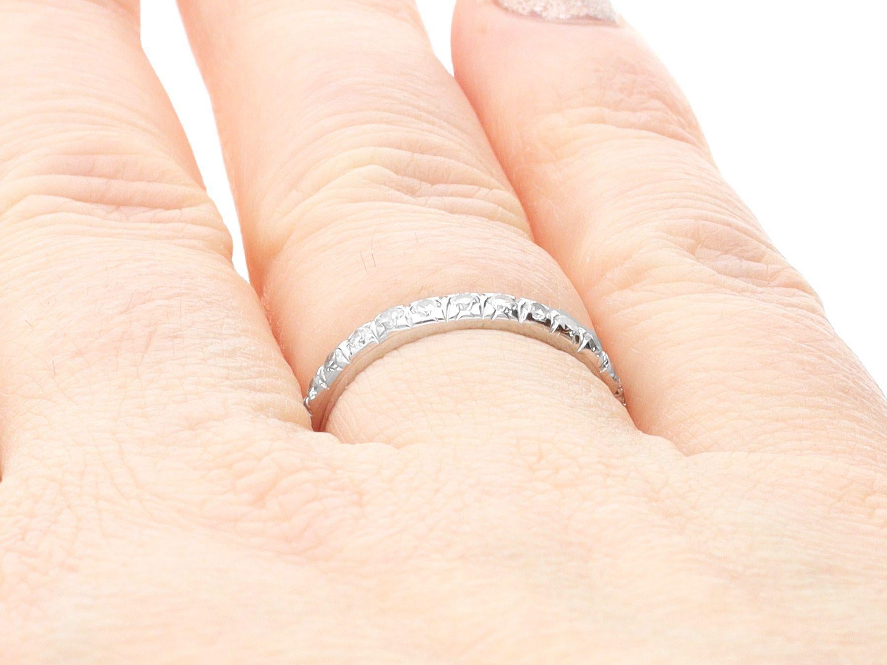 Women's or Men's Antique French Diamond and White Gold Full Eternity Ring, Circa 1920 For Sale