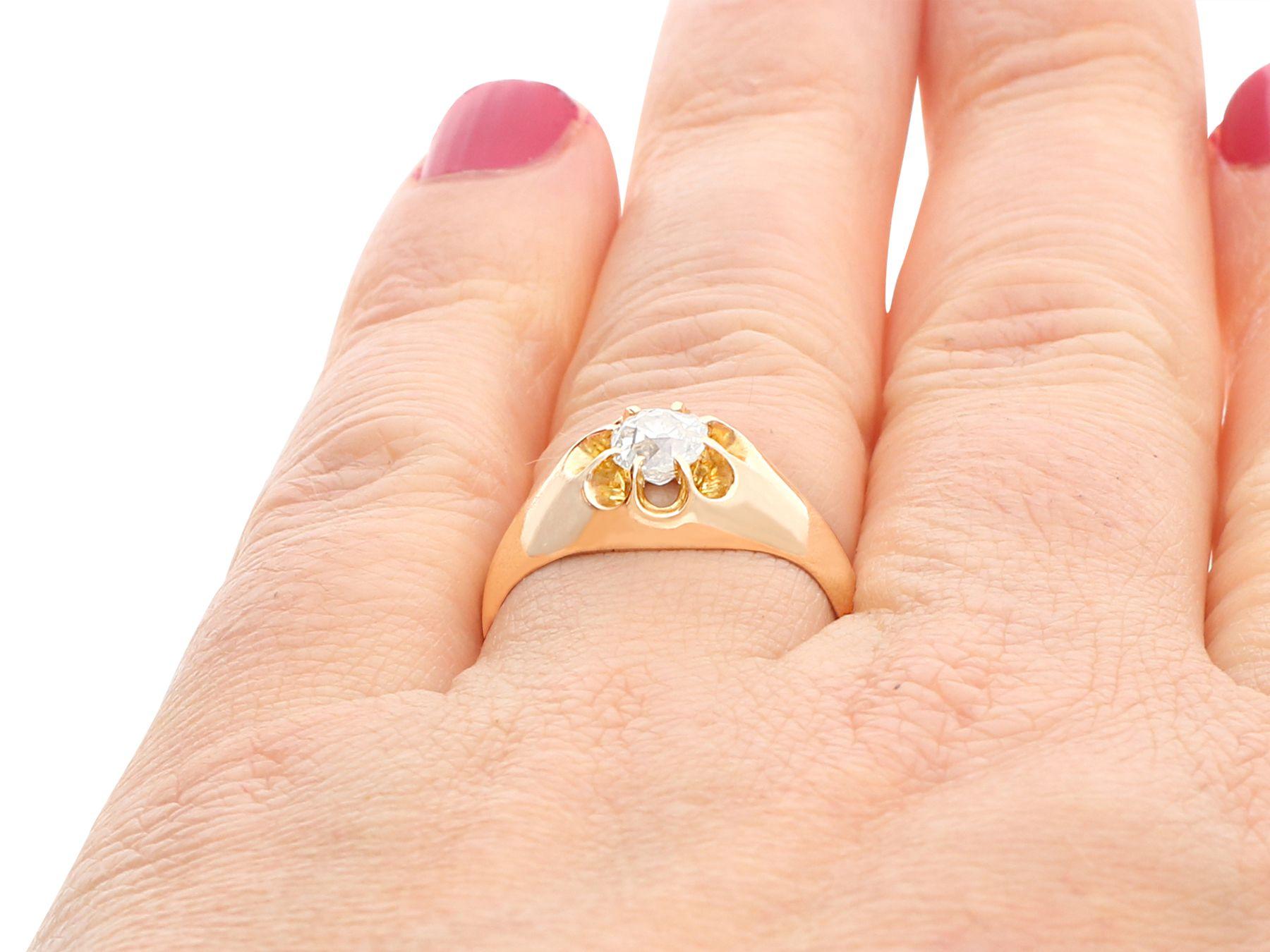 Antique French Diamond and Yellow Gold Gent's Ring, circa 1920 For Sale 1