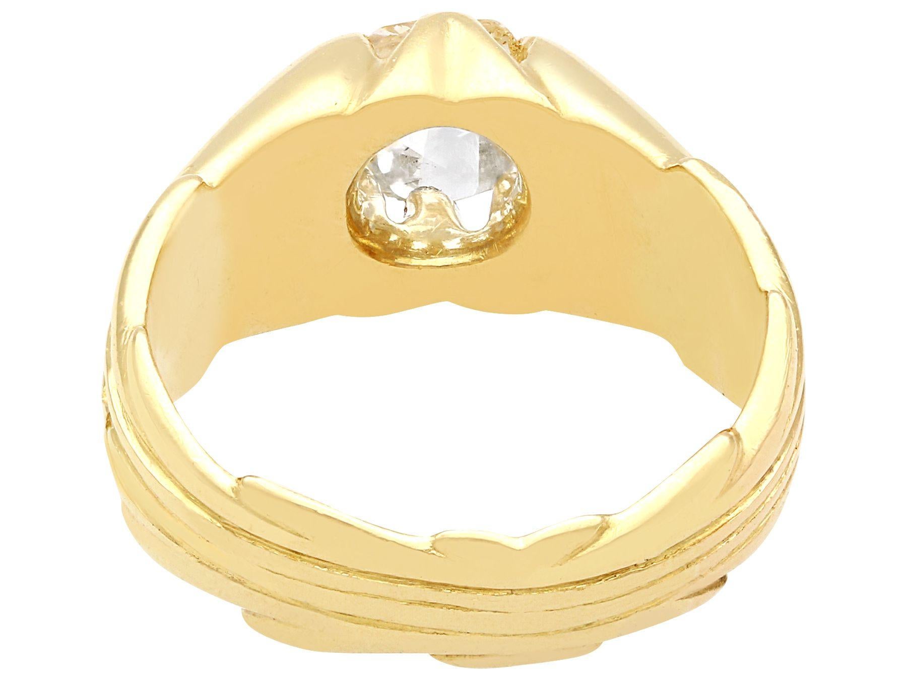 Antiker französischer Verlobungsring aus Diamant und Gelbgold für Damen oder Herren im Angebot