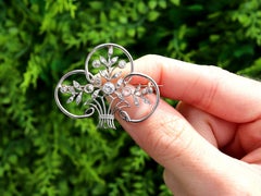 Antique French Diamond Brooch in Platinum