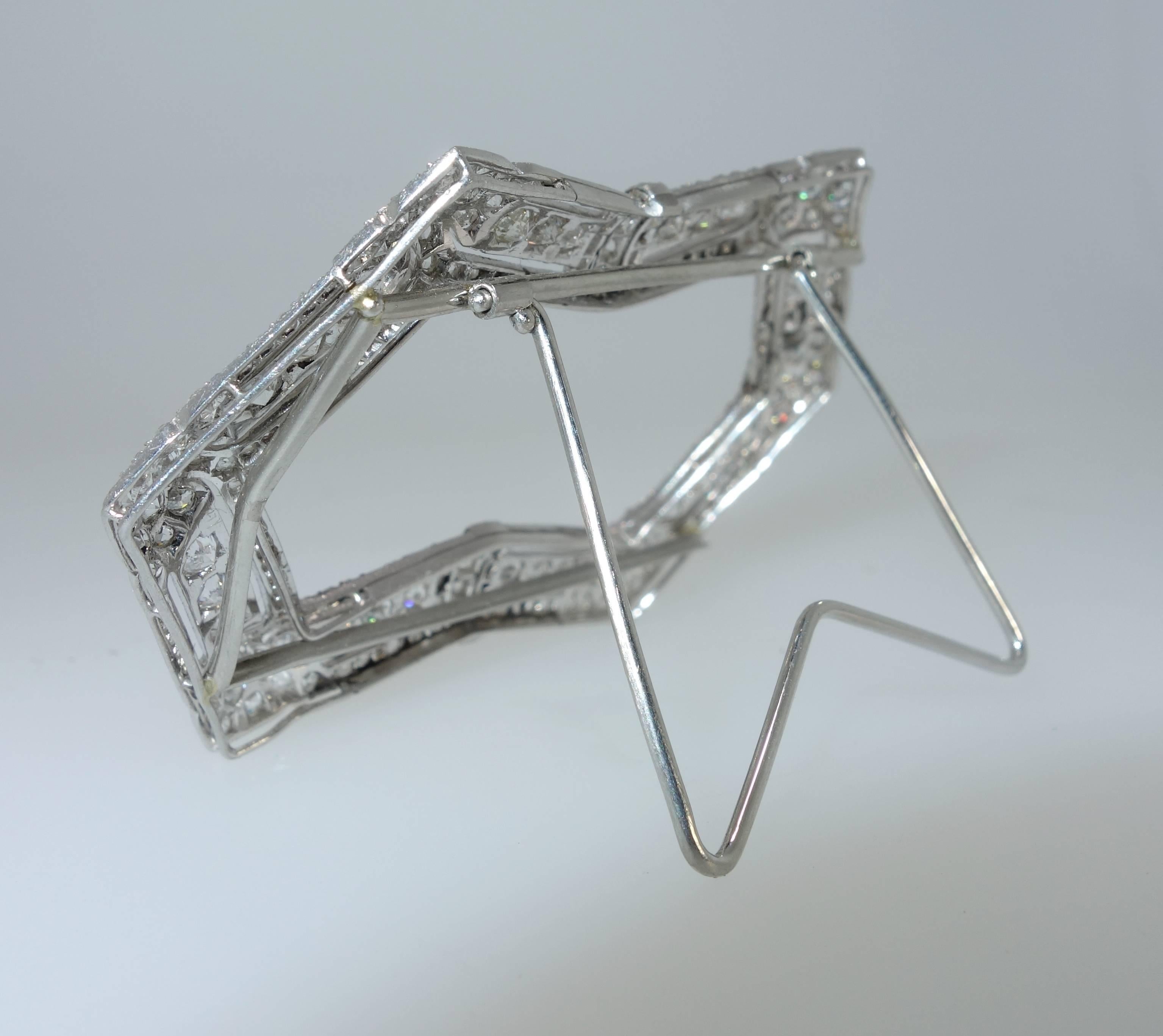 French Cut Antique French Diamond Platinum Picture Frame, circa 1915
