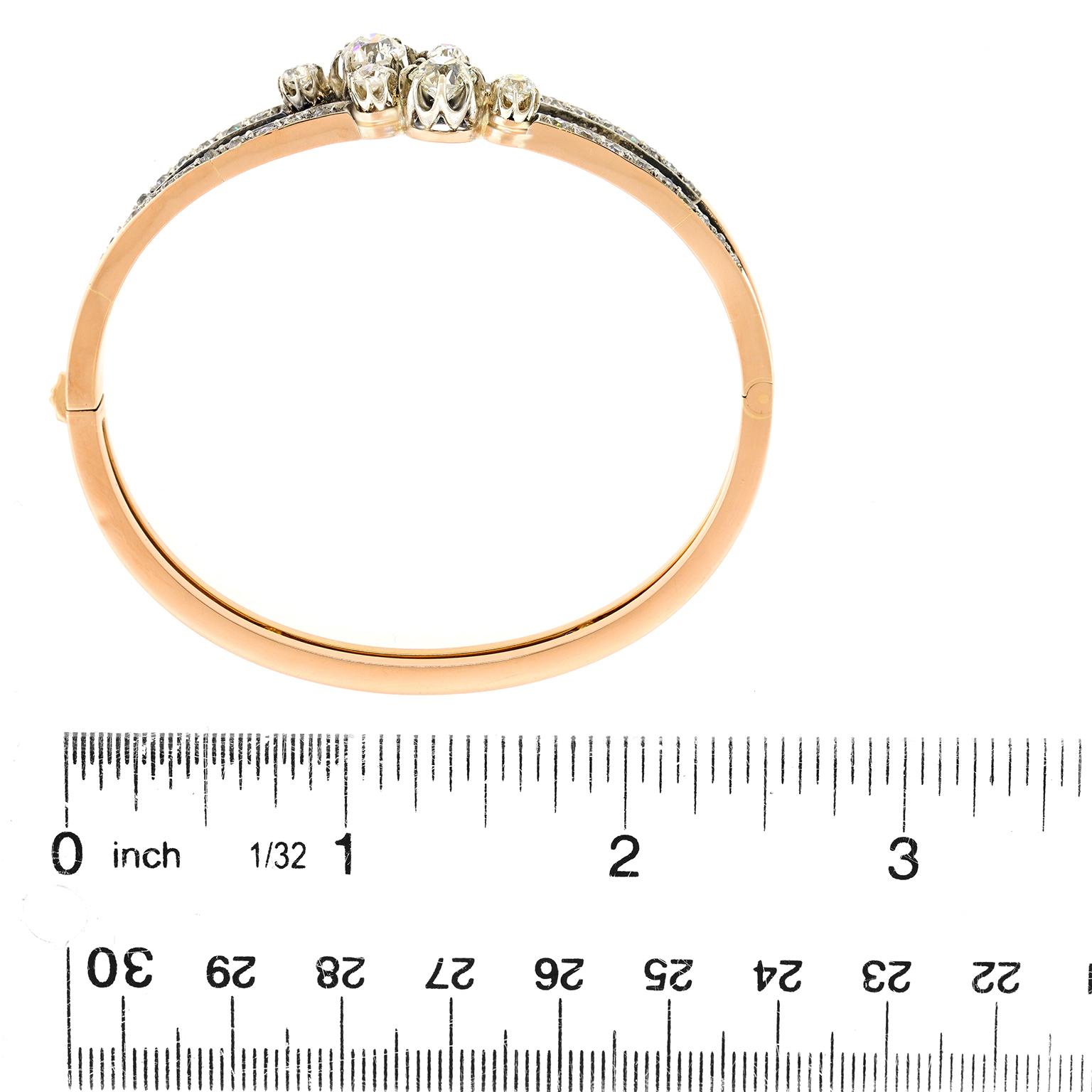 Antique French Diamond-set Bangle For Sale 1