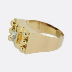 Antique French Diamond Signet Ring