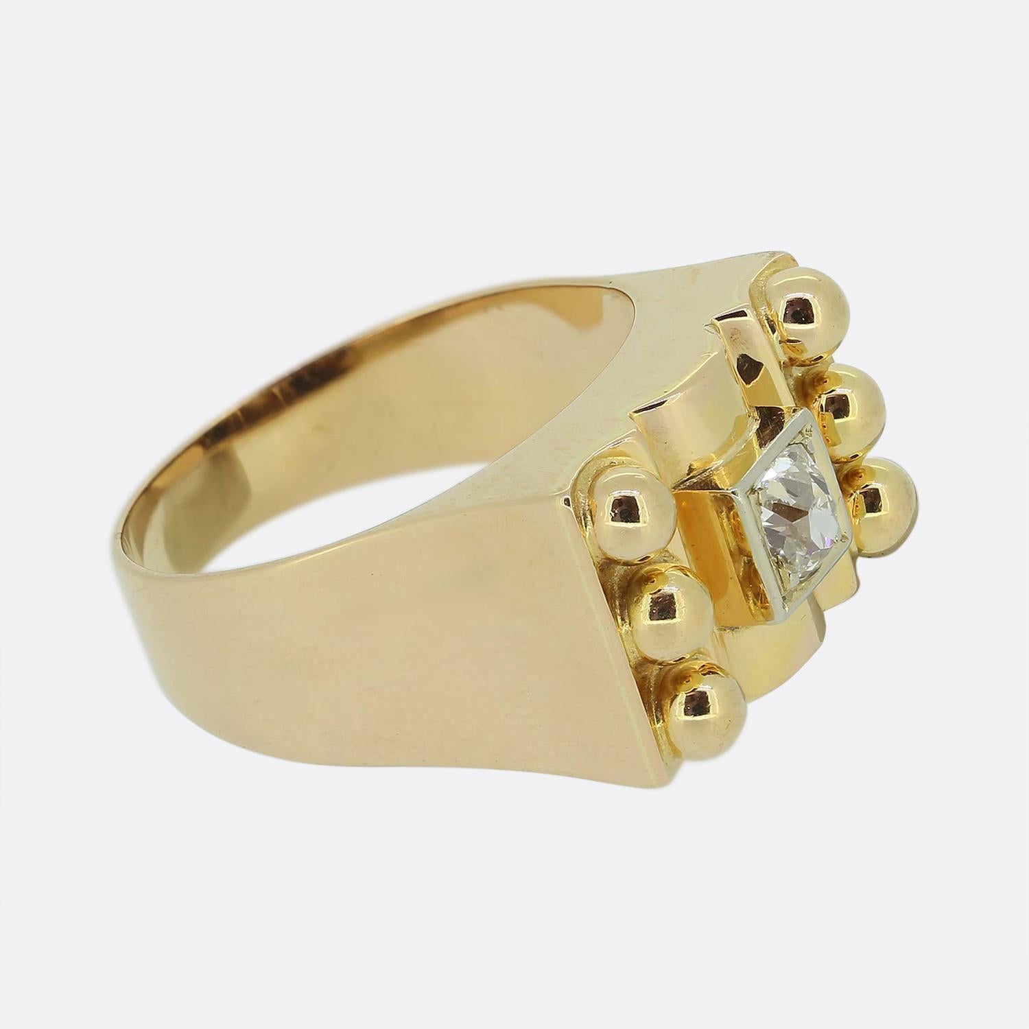 Antiker französischer Diamant-Siegelring (Viktorianisch) im Angebot