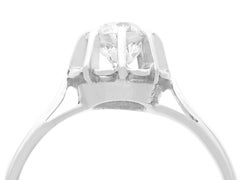 Antique French Diamond White Gold Solitaire Engagement Ring, circa 1920