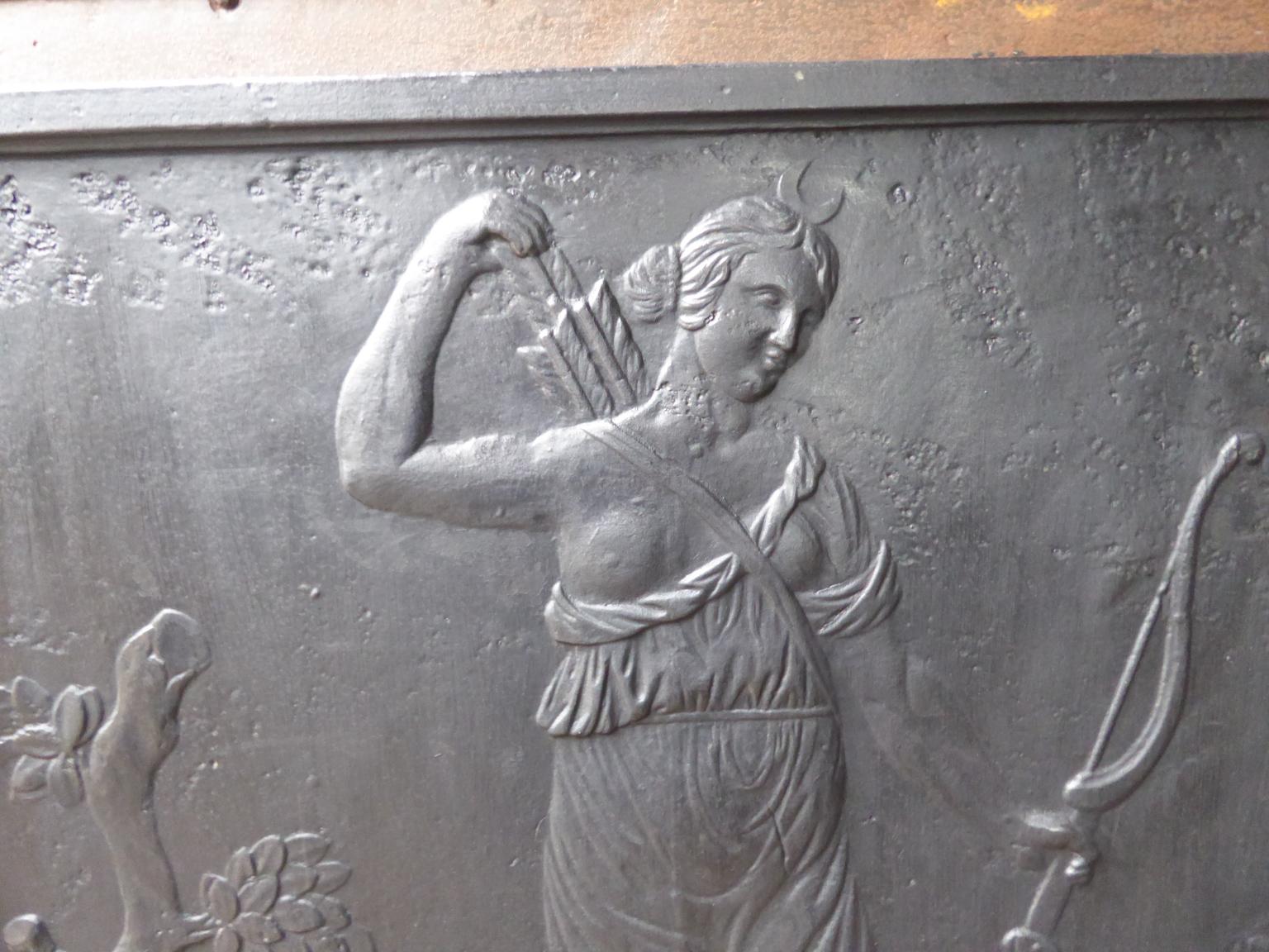 Moulage Plaque de cheminée / crédence française ancienne Diana, 19ème siècle en vente