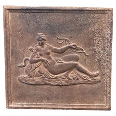 Antique French 'Diana' Fireback / Backsplash, 19th Century, Napoleon III Period