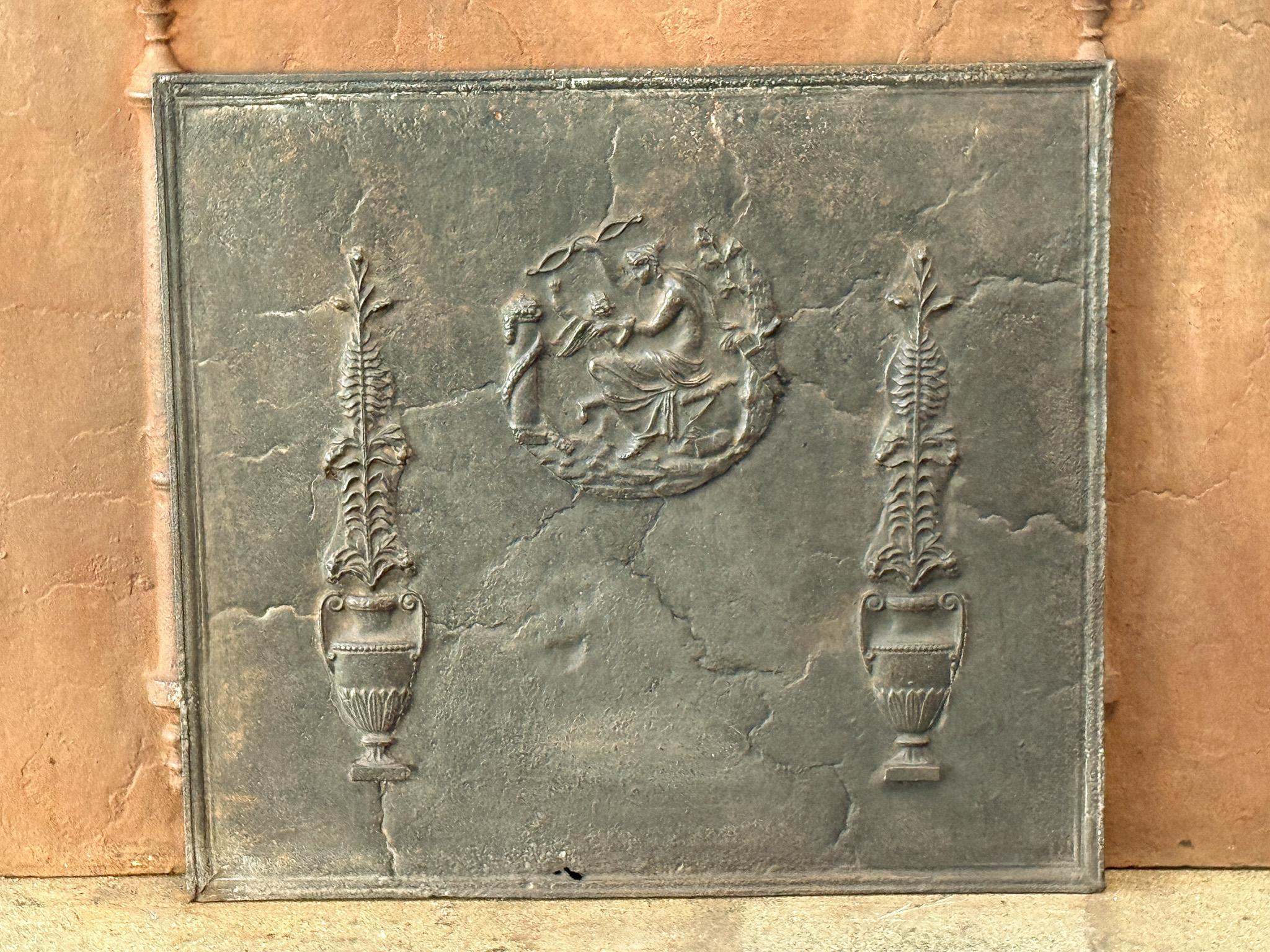 Antique French 'Diana' Fireback / Backsplash, Neoclassical Period