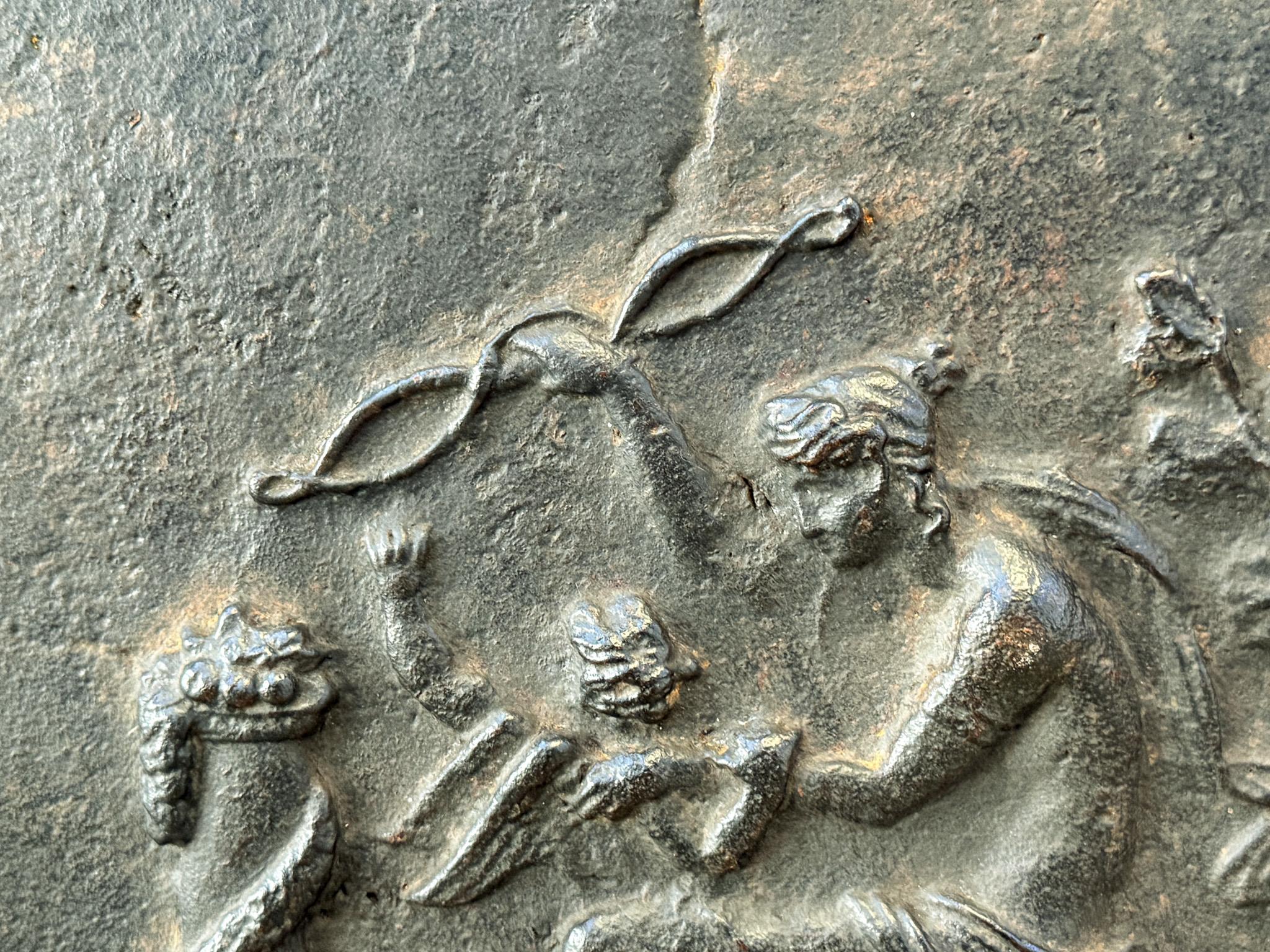 Ferro Antique French 'Diana' Fireback / Backsplash, periodo neoclassico in vendita