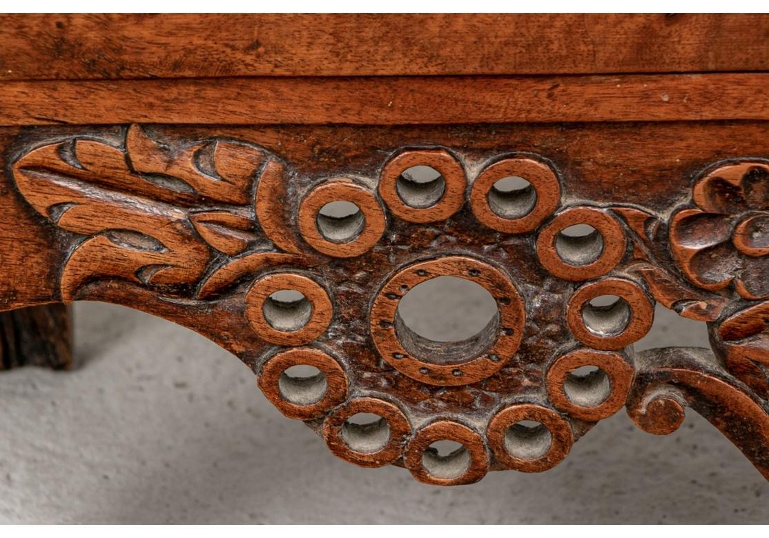 19th Century Antique French Diminutive Carved and Paint Decorated Display Cabinet For Sale