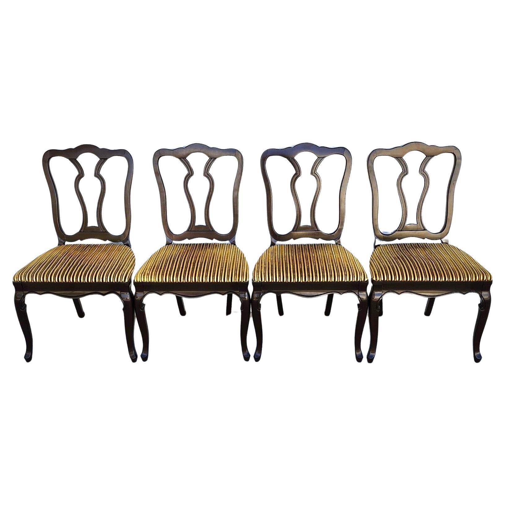 Chaises de salle à manger françaises anciennes en acajou, lot de 4