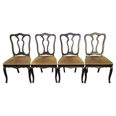 Antike französische Esszimmerstühle aus Mahagoni, 4er-Set