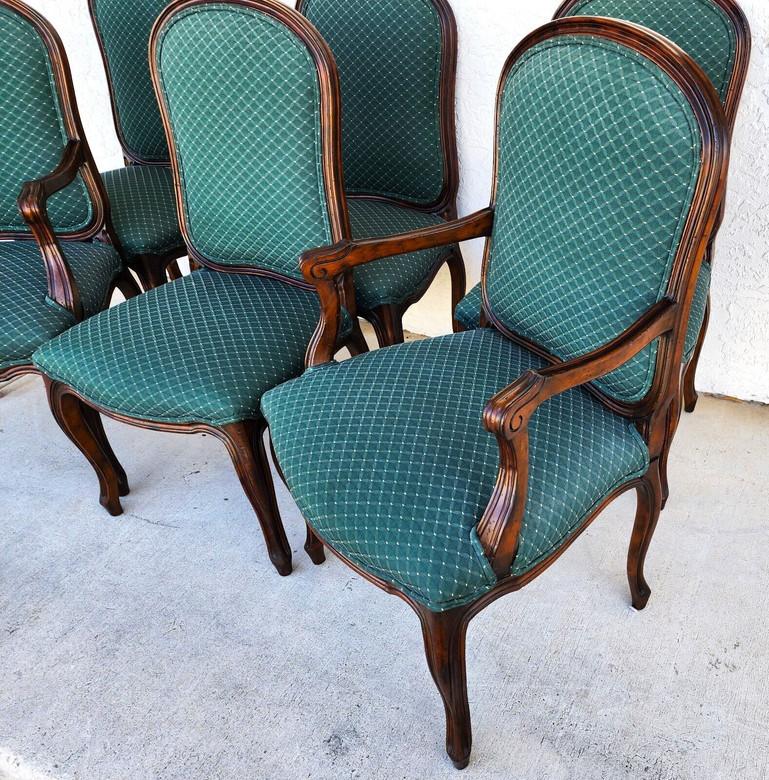 French Provincial Antique French Dining Chairs Walnut, Set of 6 For Sale