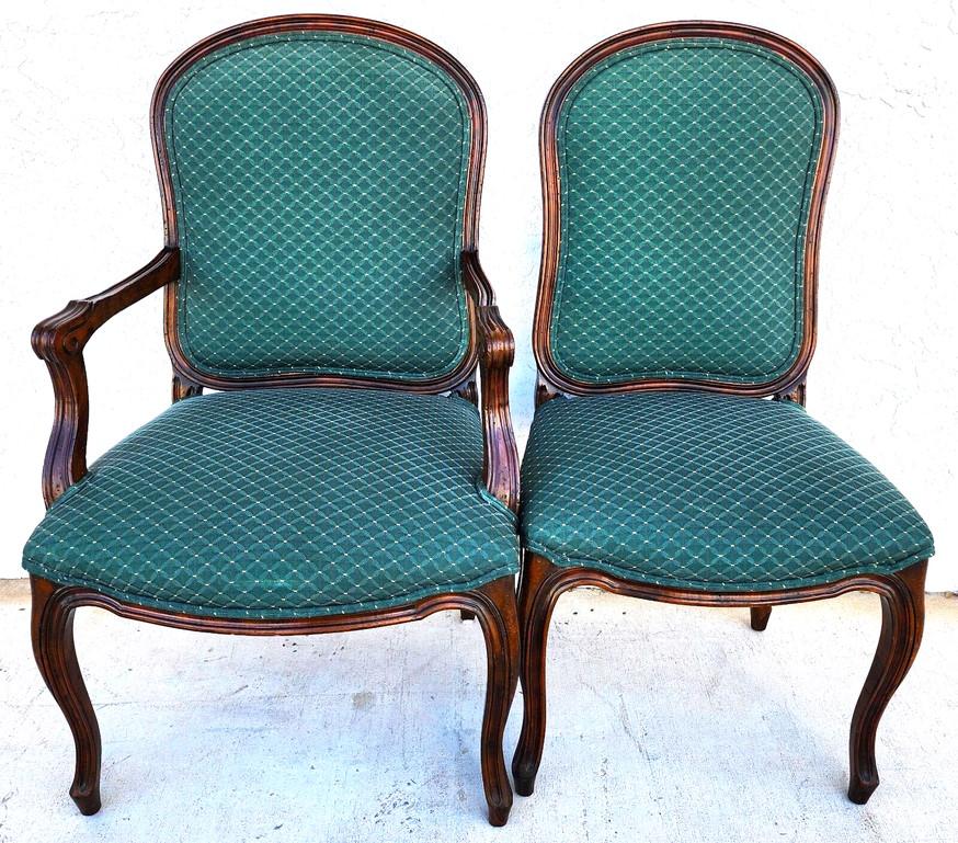 Antique French Dining Chairs Walnut, Set of 6 In Good Condition For Sale In Lake Worth, FL