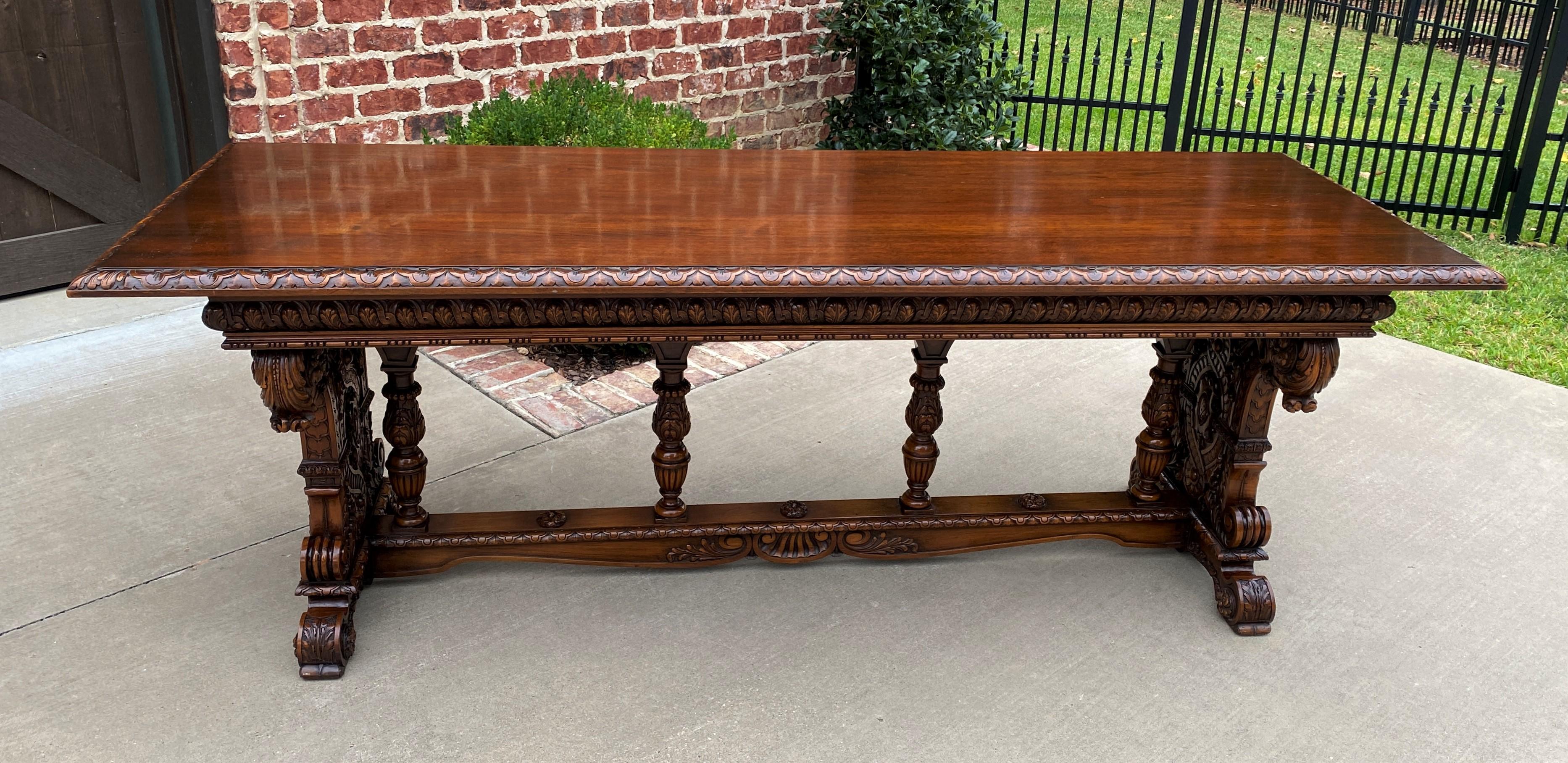 Antique French Dining Table Desk Library Conference Table Renaissance Walnut 5