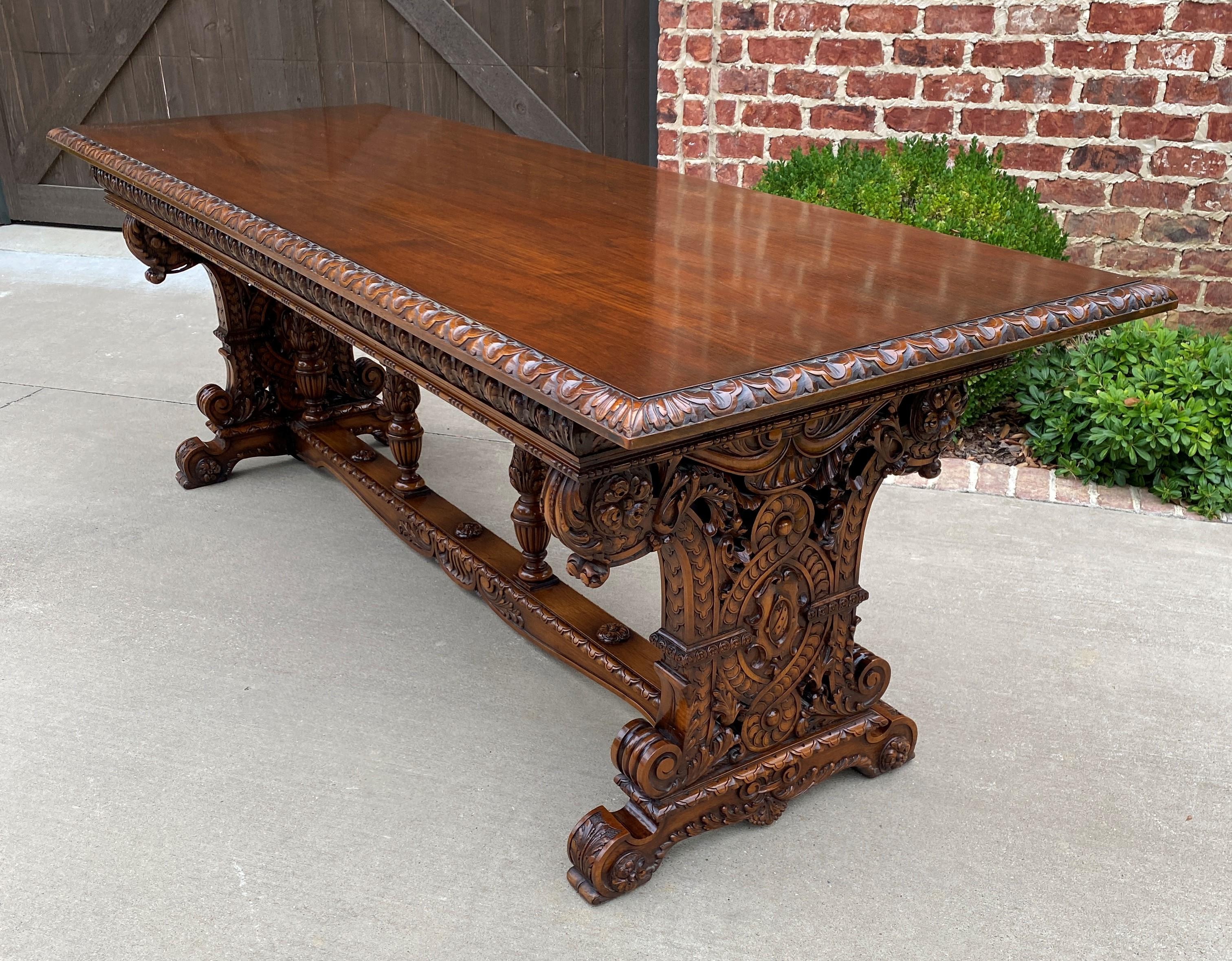Antique French Dining Table Desk Library Conference Table Renaissance Walnut 10