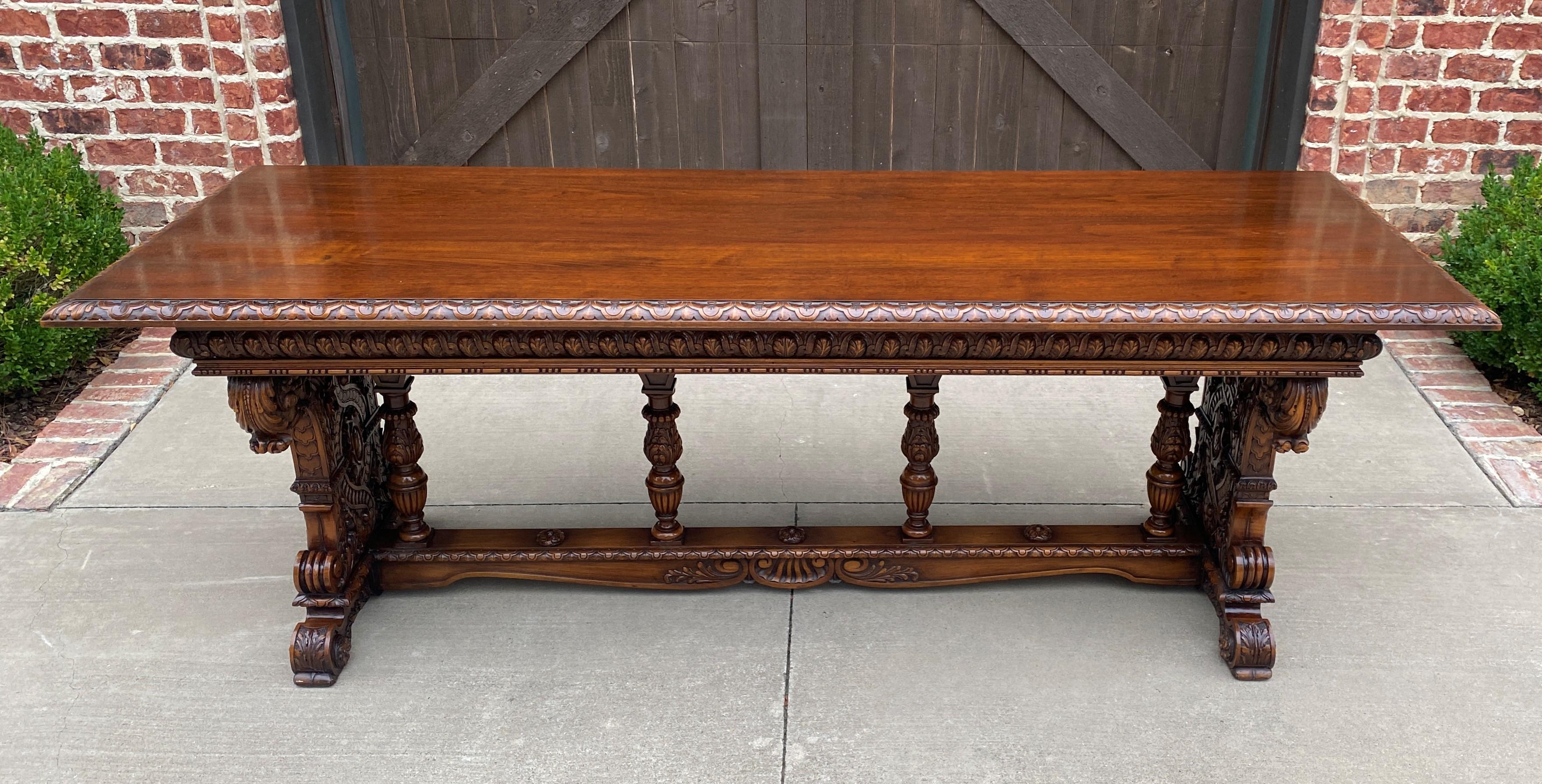 Antique French Dining Table Desk Library Conference Table Renaissance Walnut 1