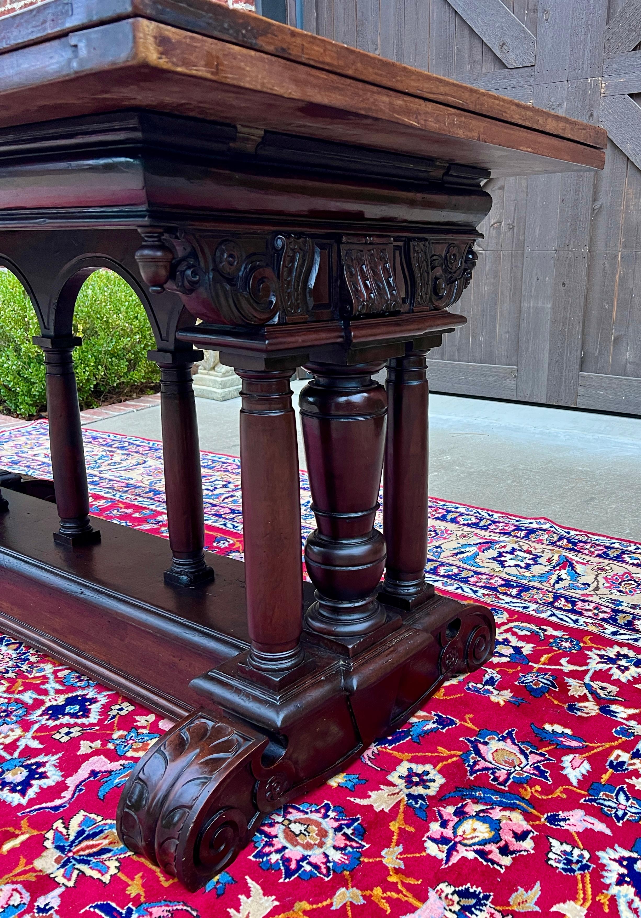 Antique French Dining Table Draw Leaf Altar Table Carved Oak SUPERB Mid-19th C For Sale 5